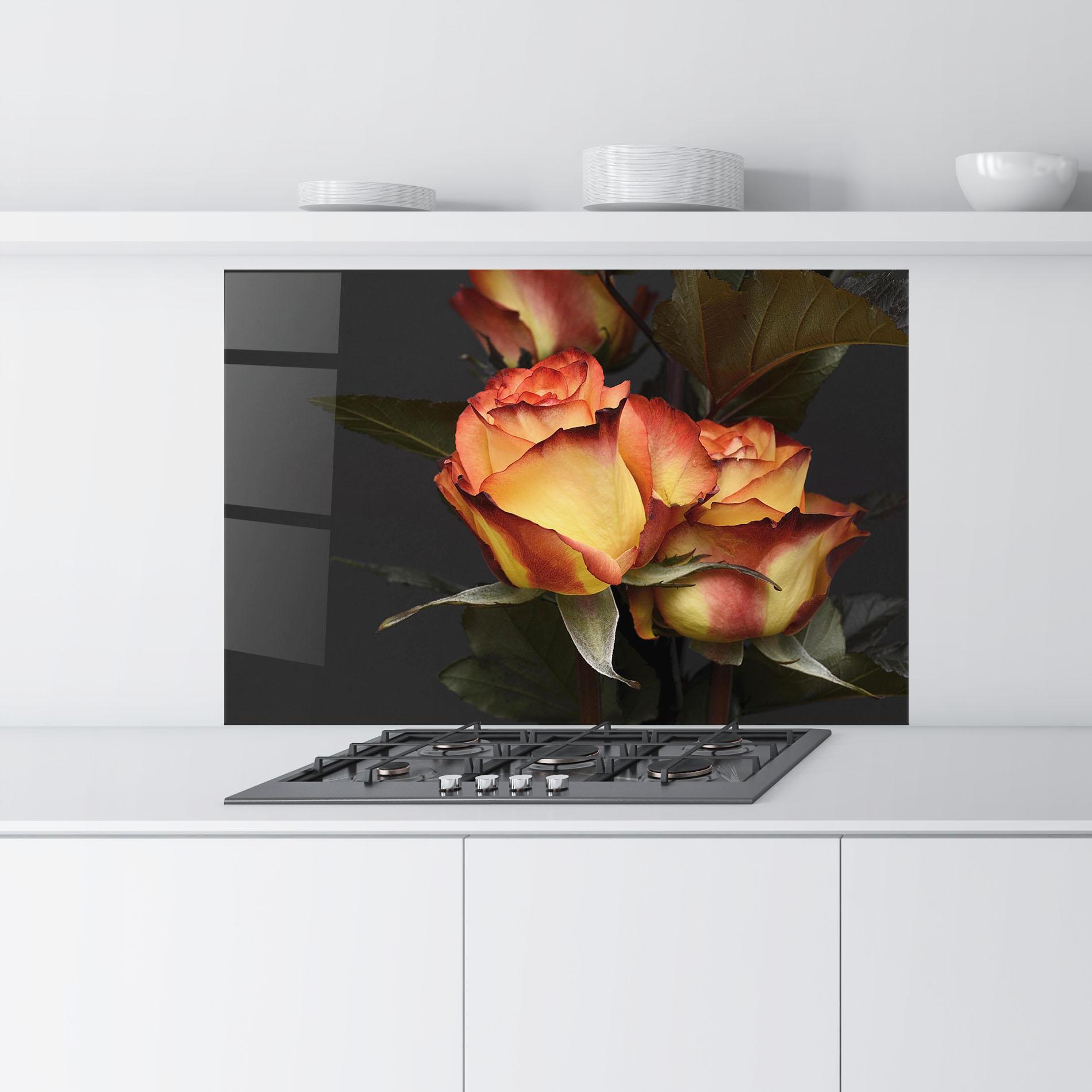 Panou Sticla Bucatarie Orange Rose mockup 9