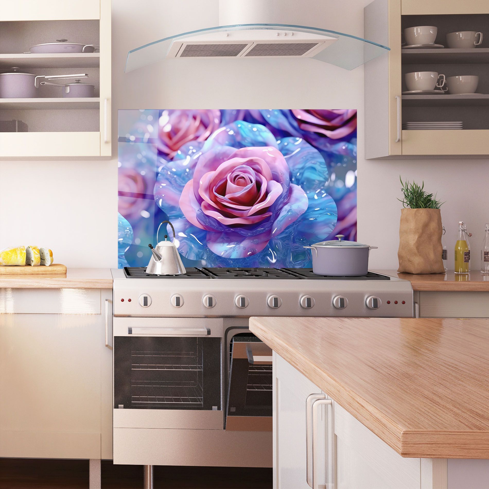 Beautiful Blue Pink Rose mockup 1