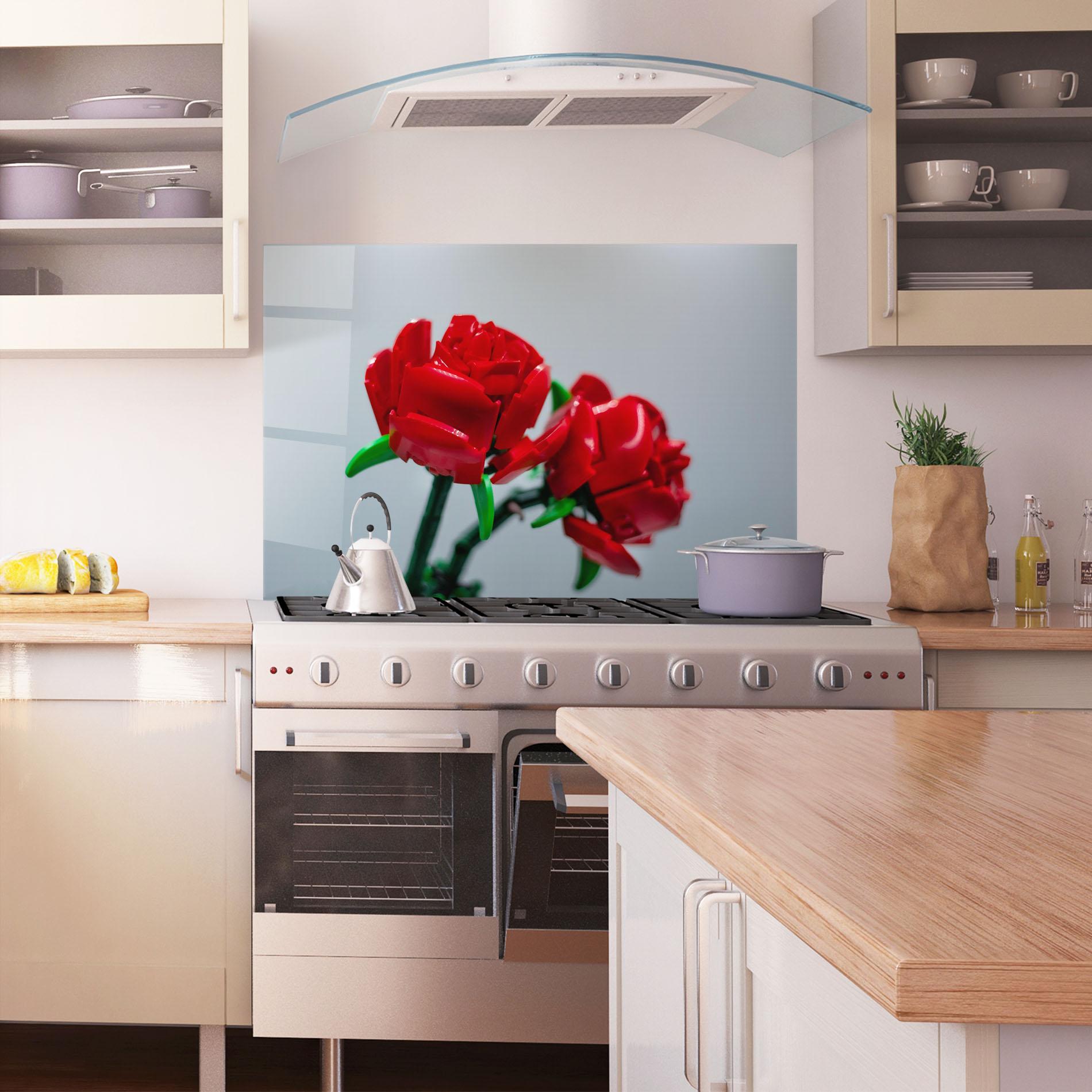 Panou Sticla Bucatarie Lego Red Roses mockup 1