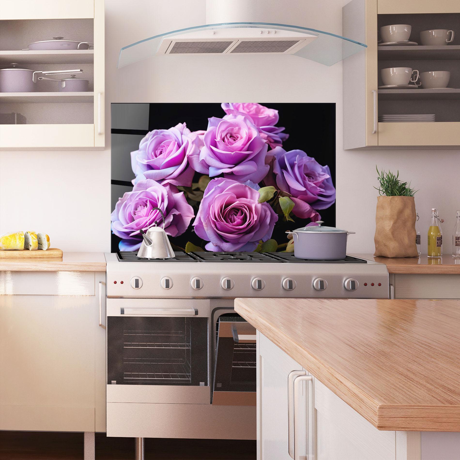Panou Sticla Bucatarie Light Purple Rose mockup 1