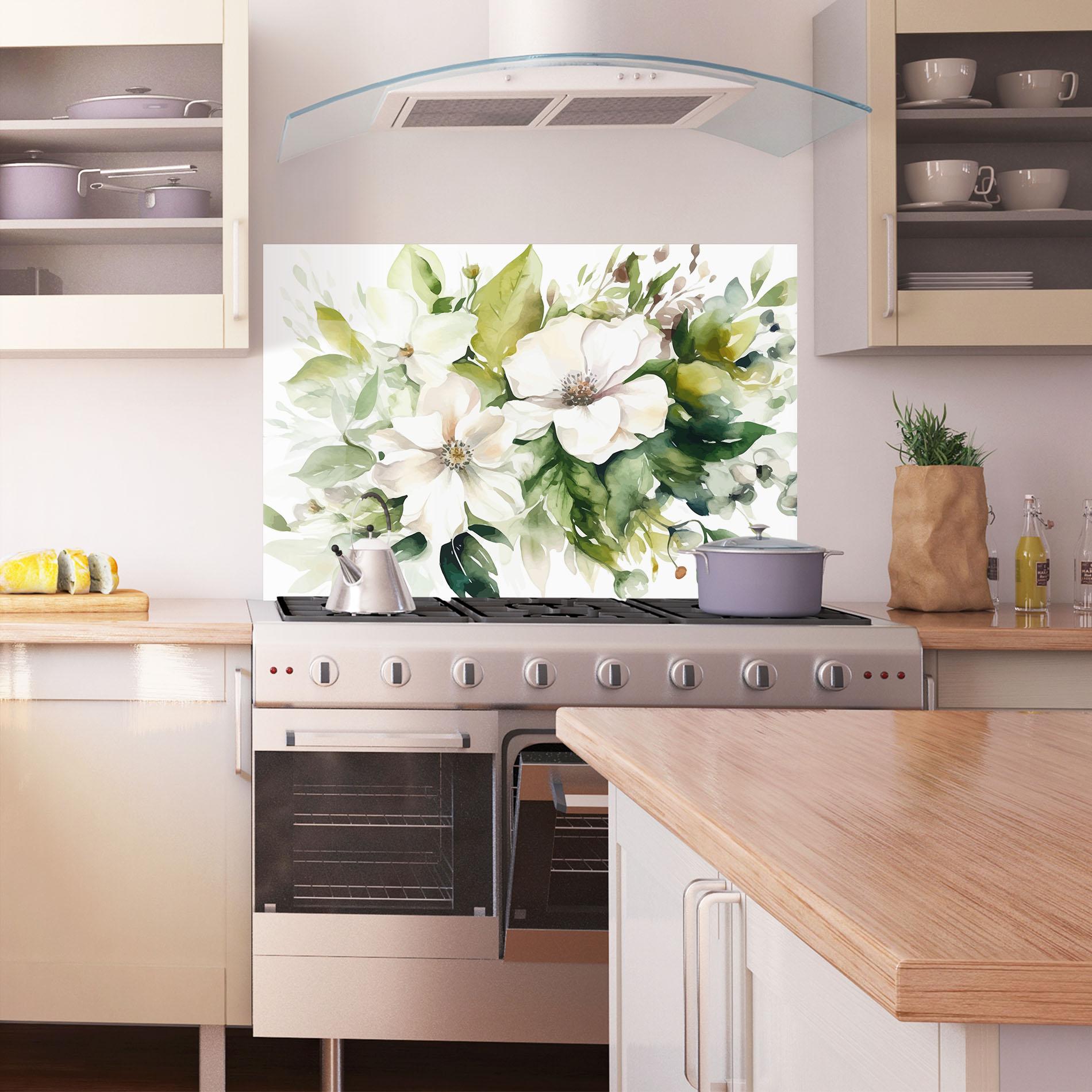 Panou Sticla Bucatarie Opened Rose mockup 1