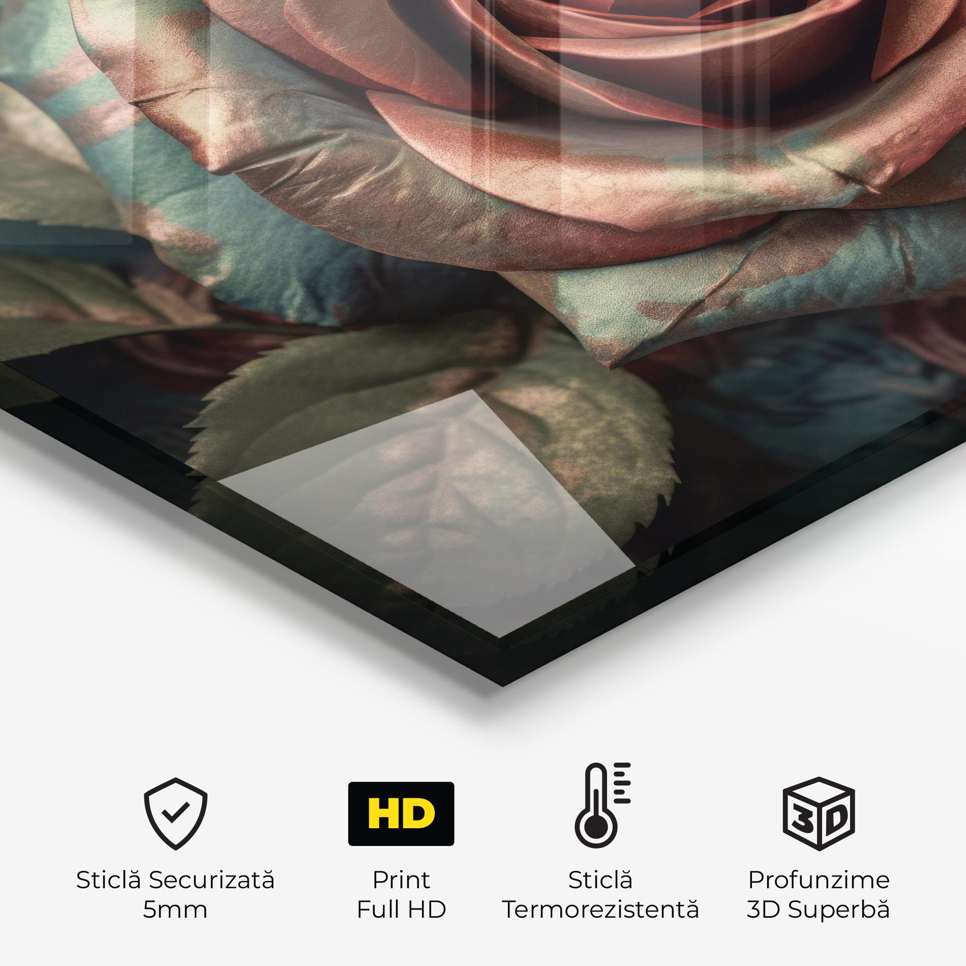 Panou Sticla Bucatarie Exotic Blue Rose mockup 2