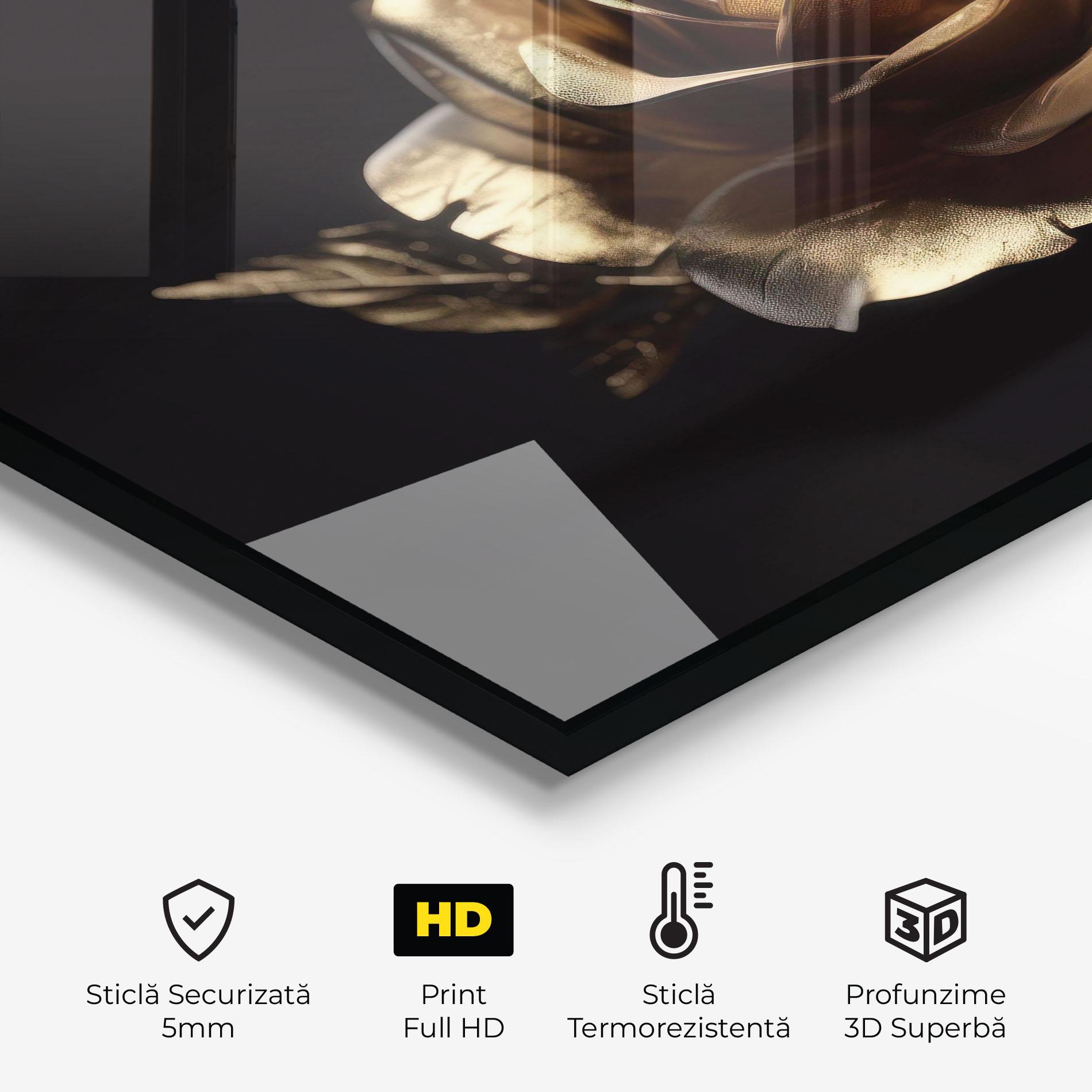 Panou Sticla Bucatarie Gold Rose mockup 2
