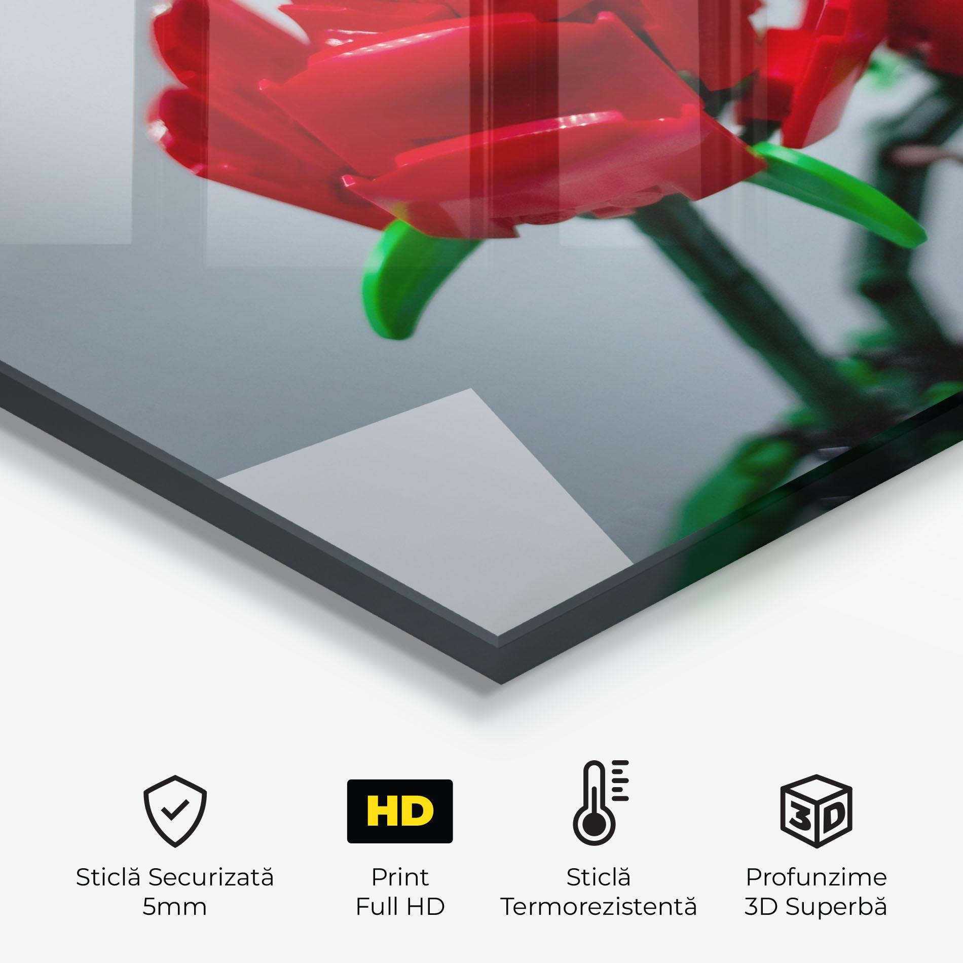 Panou Sticla Bucatarie Lego Red Roses mockup 2