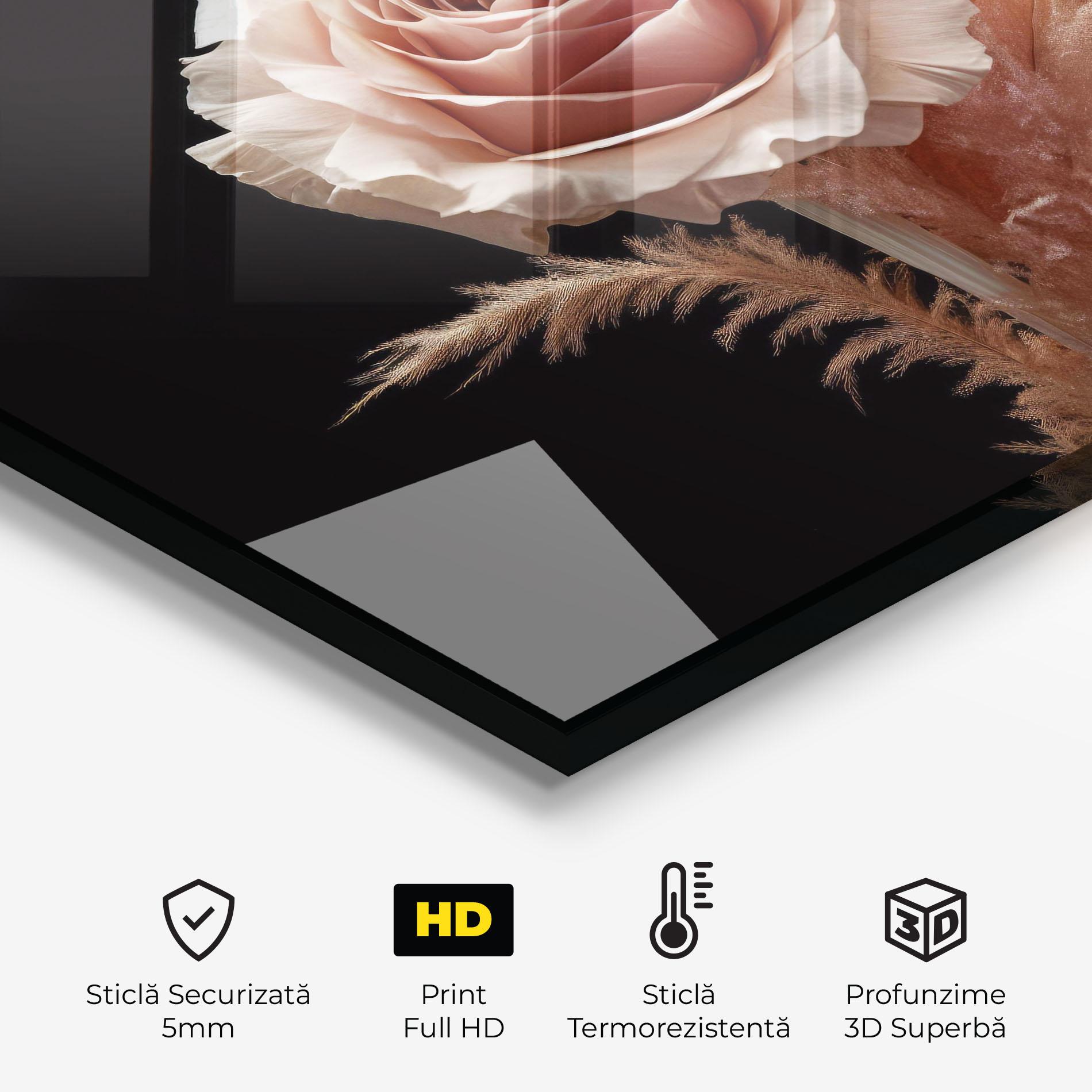 Panou Sticla Bucatarie Light Pink Rose mockup 2