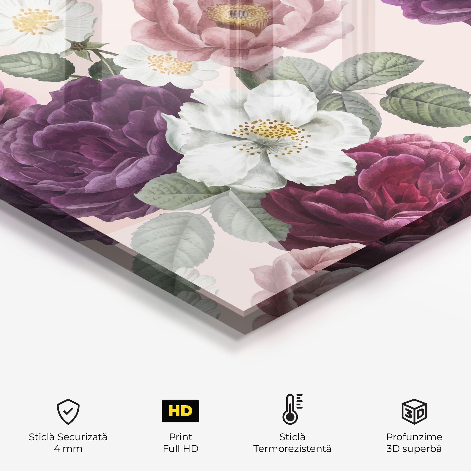 Panou Sticla Bucatarie Amestec Flori mockup 2