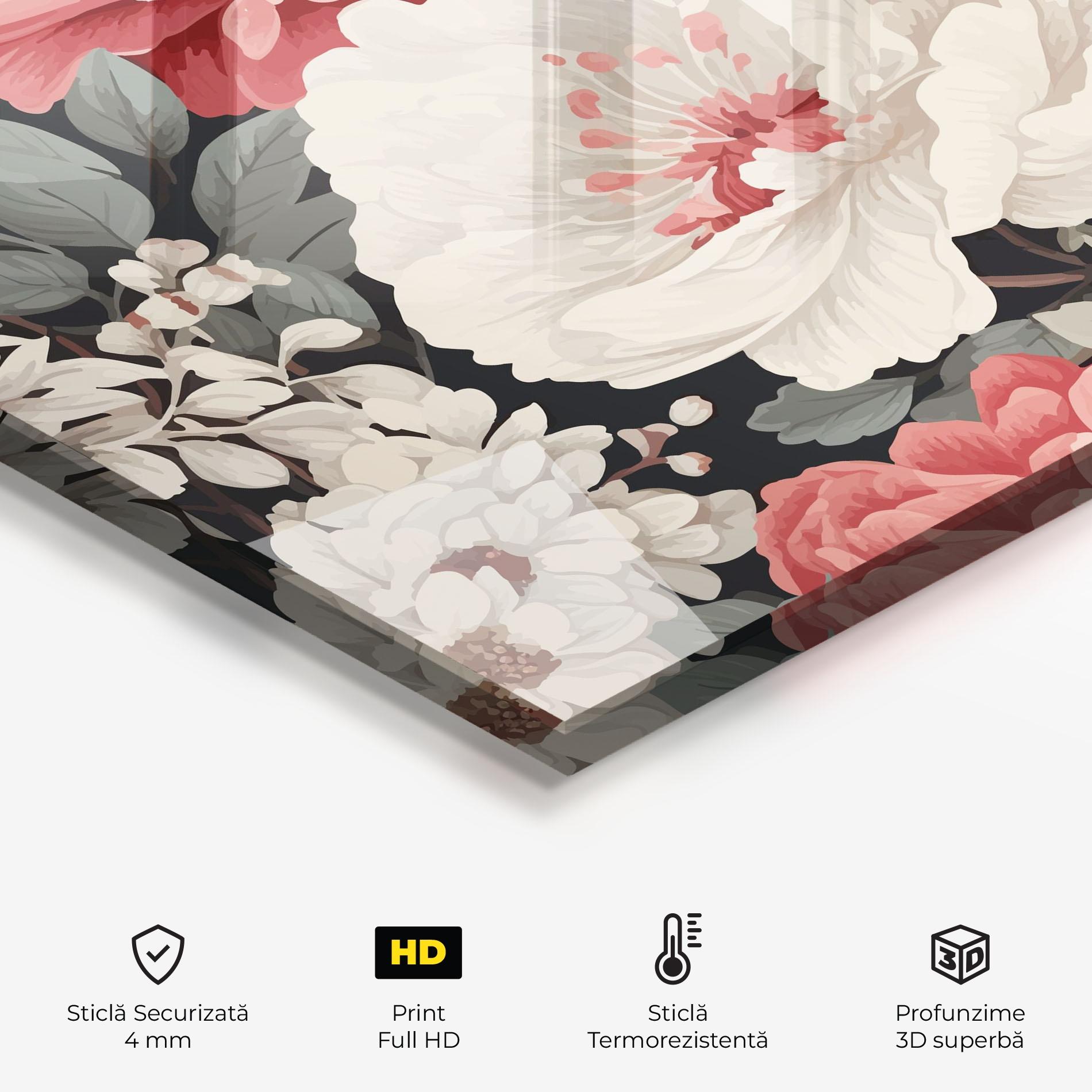 Panou Sticla Bucatarie Cream Pink Rose mockup 2