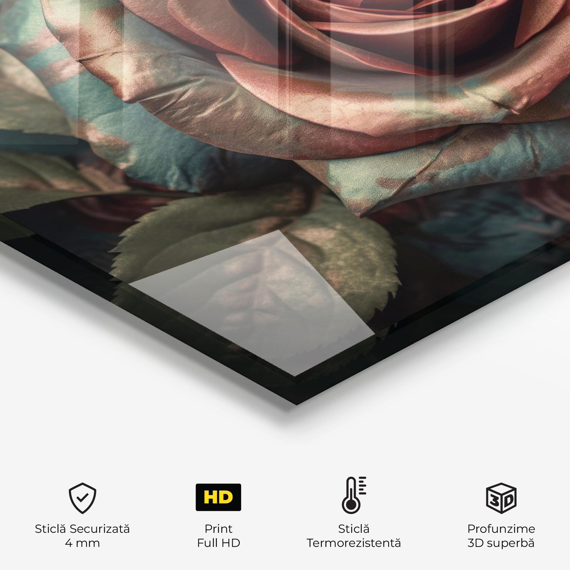 Panou Sticla Bucatarie Exotic Blue Rose mockup 2