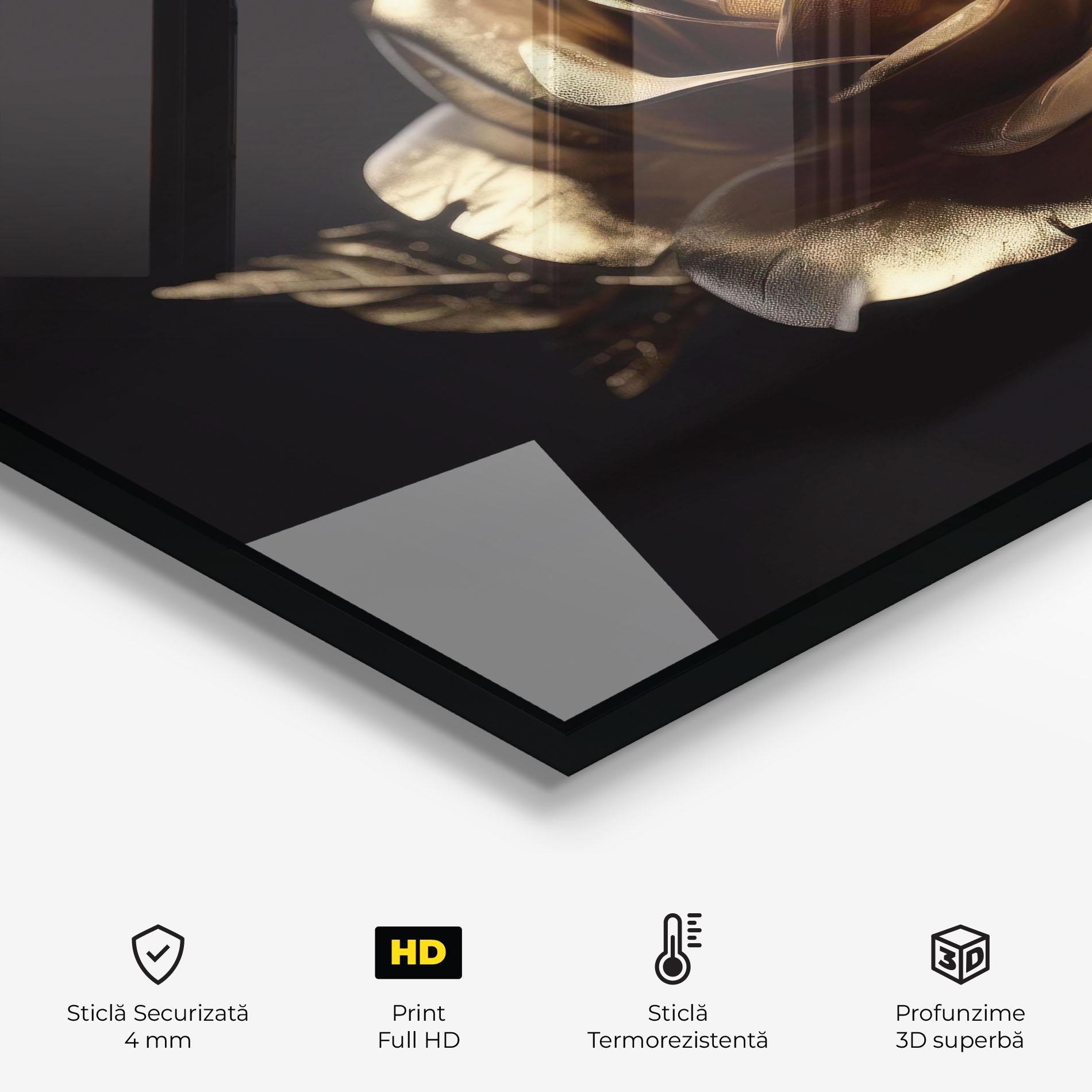 Panou Sticla Bucatarie Gold Rose mockup 2