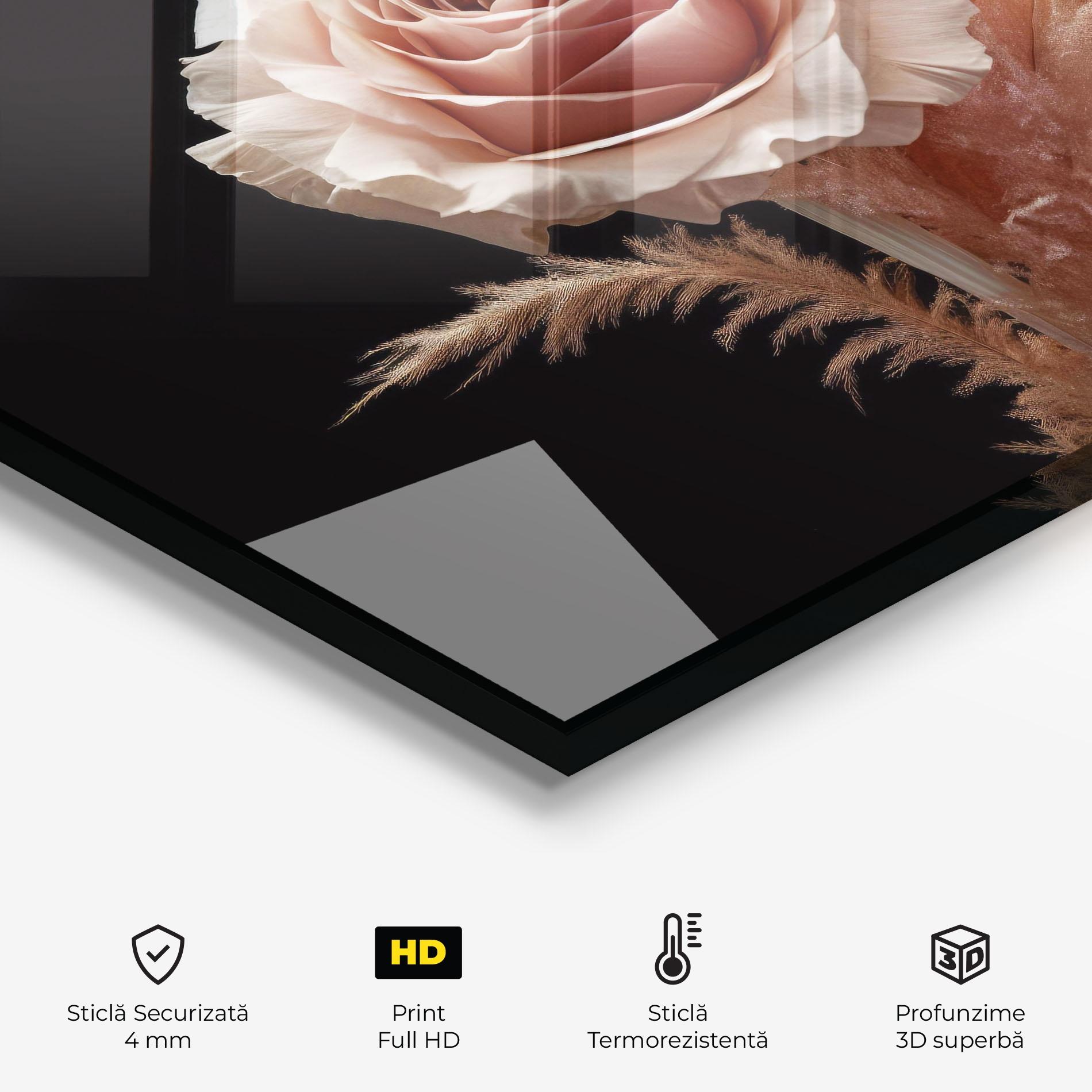 Panou Sticla Bucatarie Light Pink Rose mockup 2