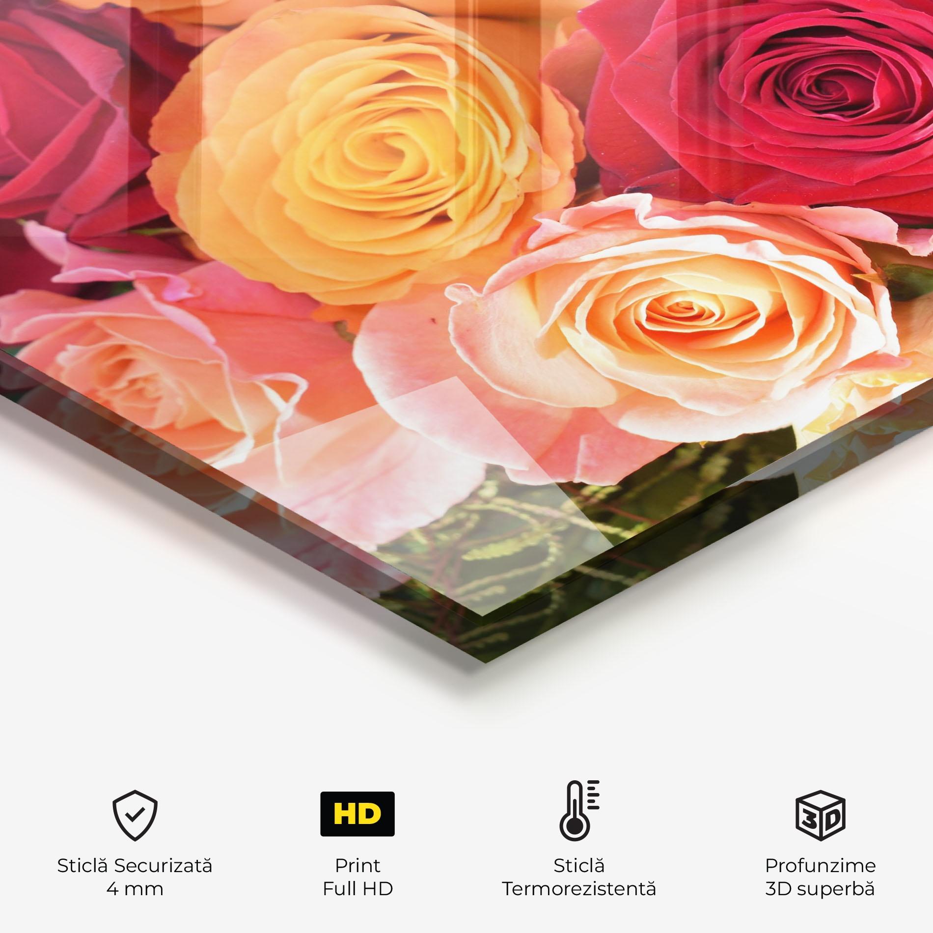 Panou Sticla Bucatarie Mixed Roses mockup 2