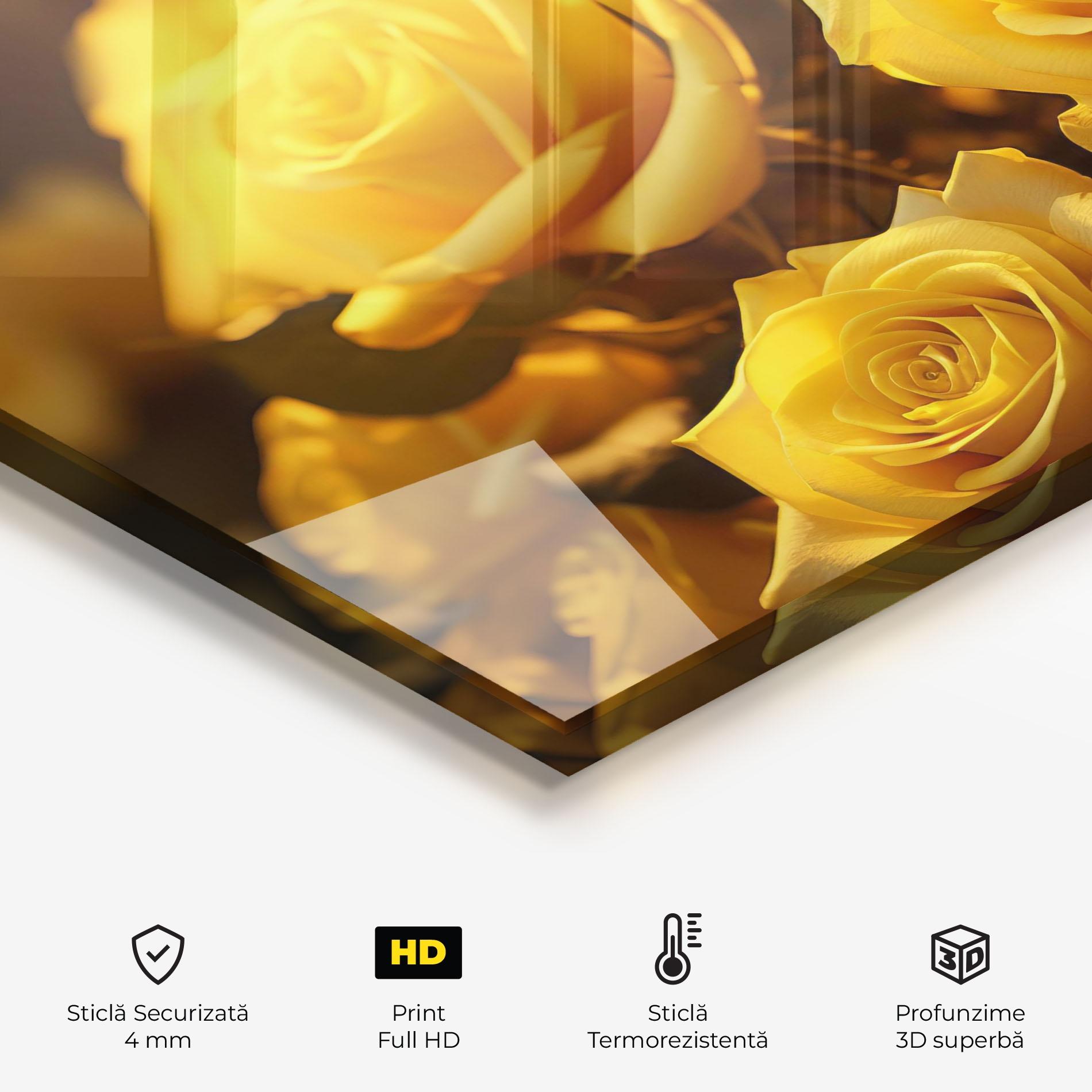 Panou Sticla Bucatarie Yellow Rose mockup 2