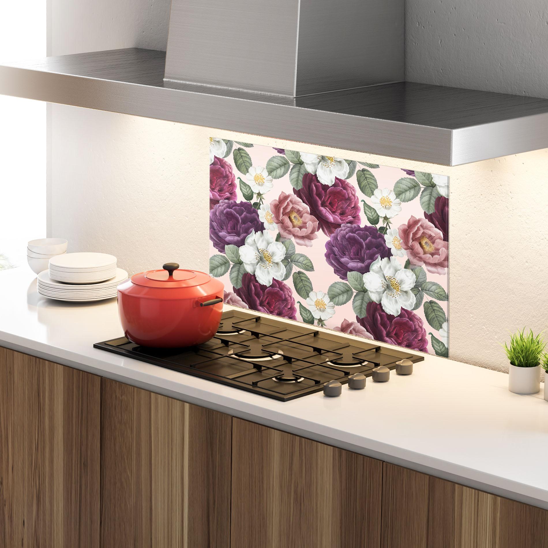 Panou Sticla Bucatarie Amestec Flori mockup 4