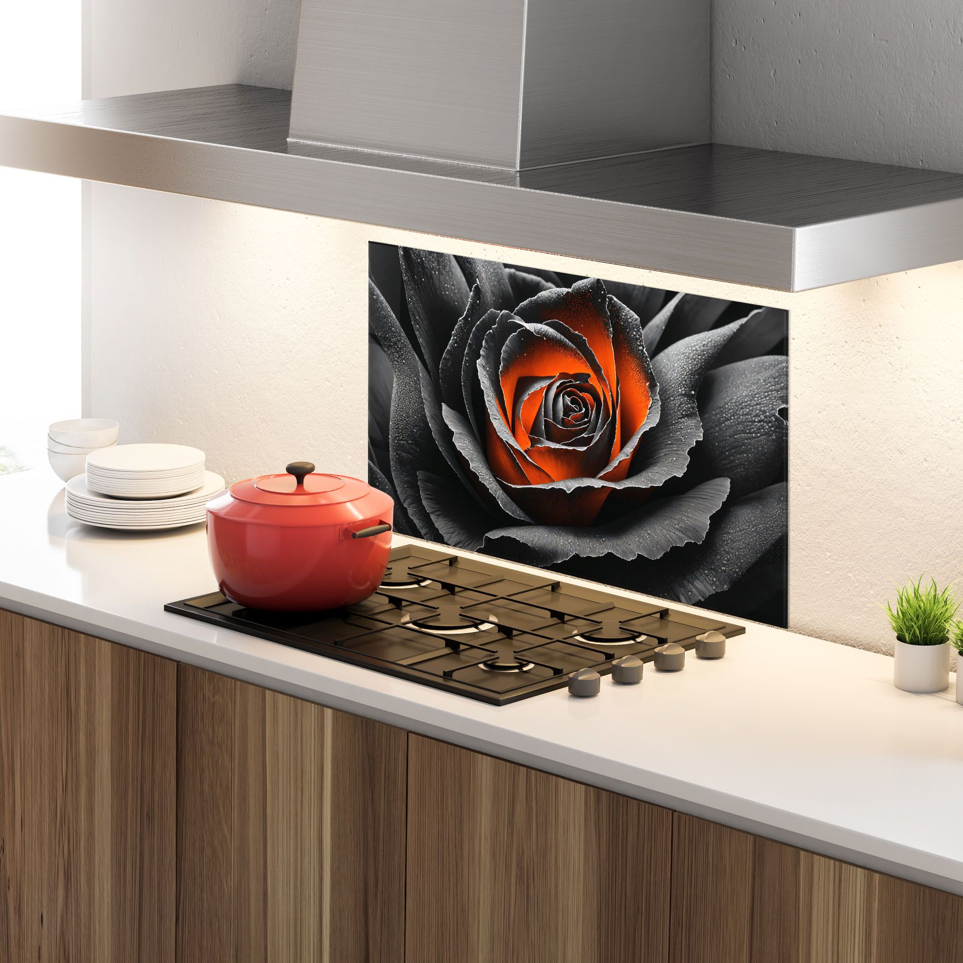 Grey Orange Rose mockup 4