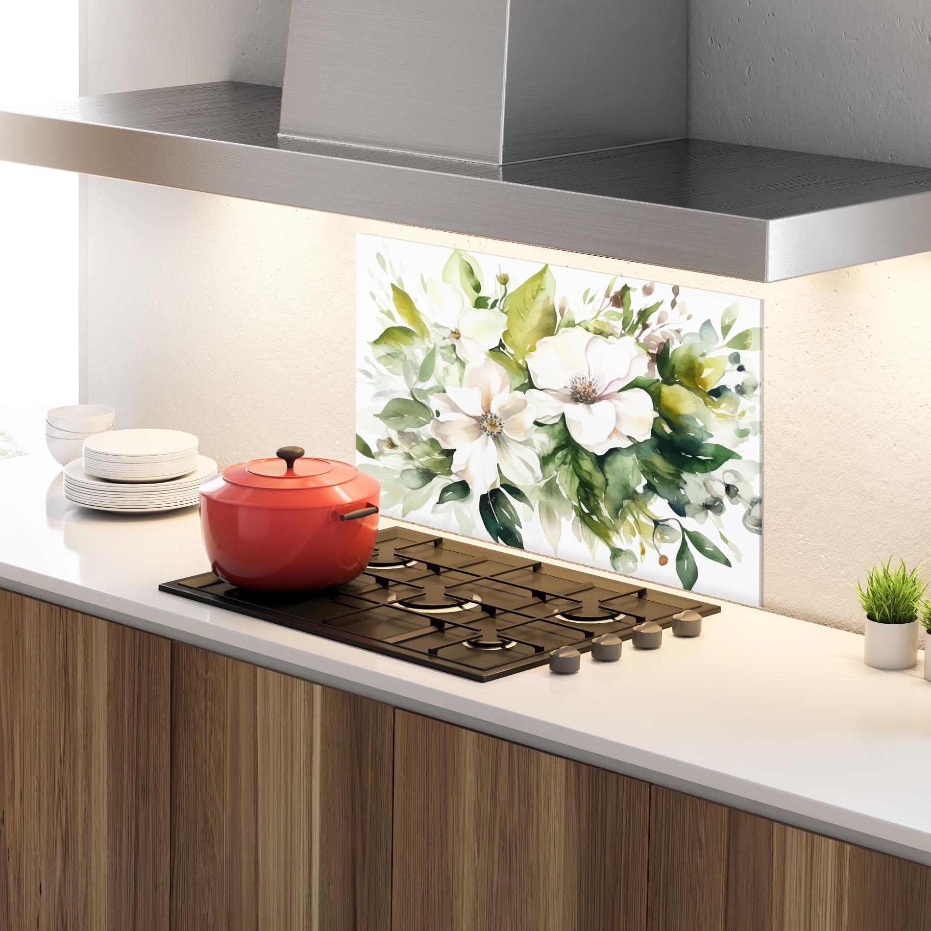 Panou Sticla Bucatarie Opened Rose mockup 4