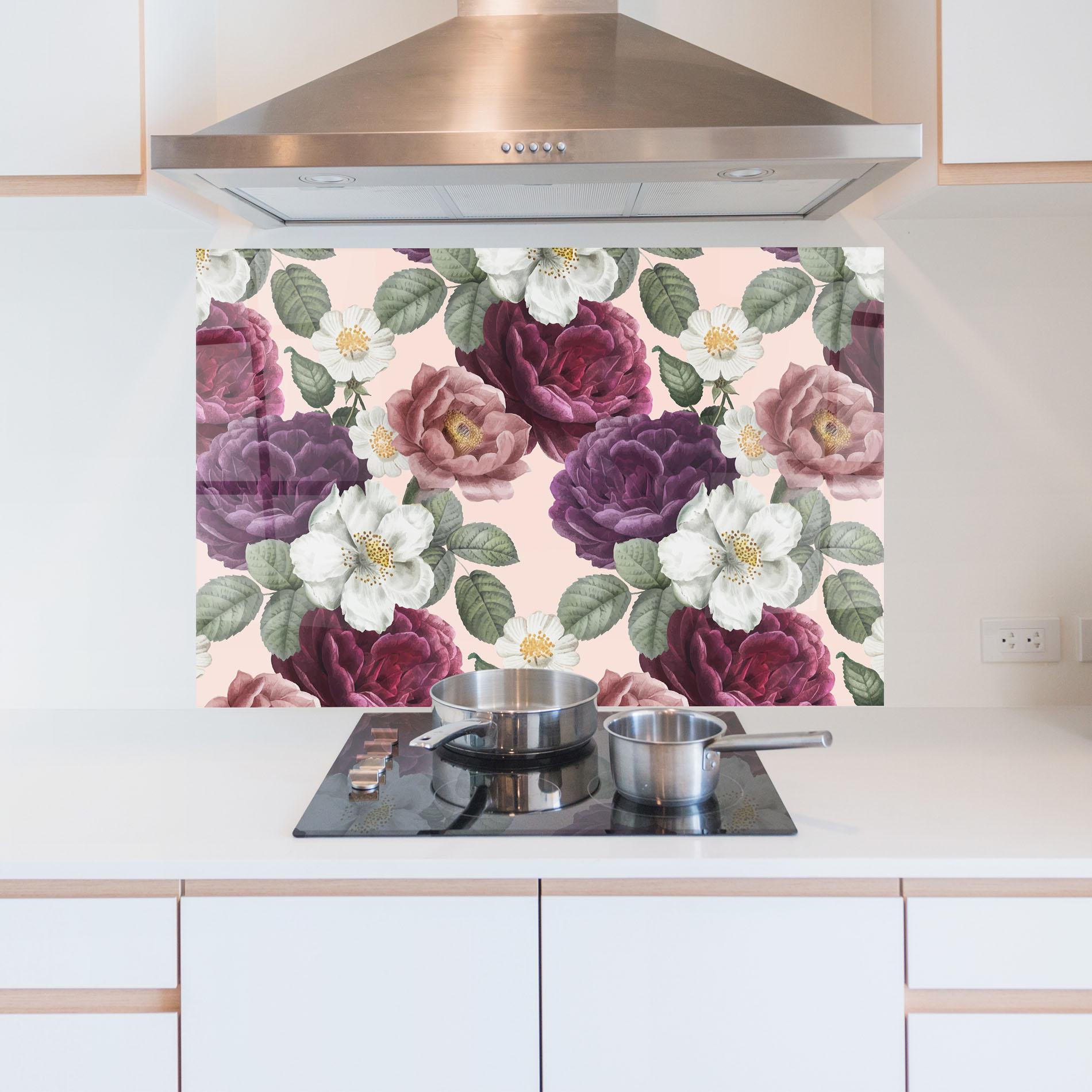 Panou Sticla Bucatarie Amestec Flori mockup 5