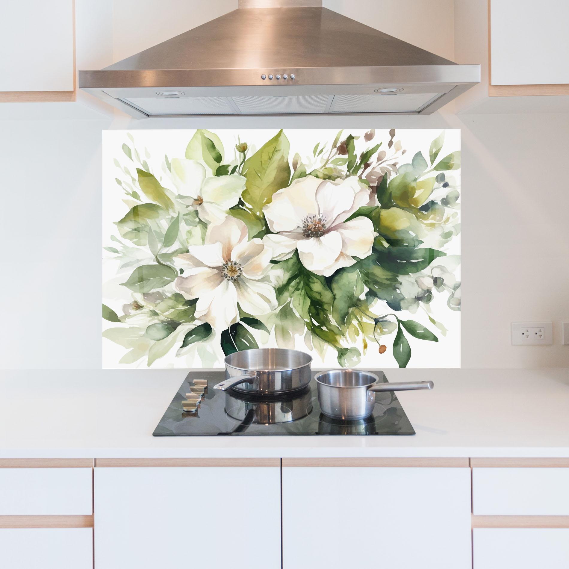 Panou Sticla Bucatarie Opened Rose mockup 5