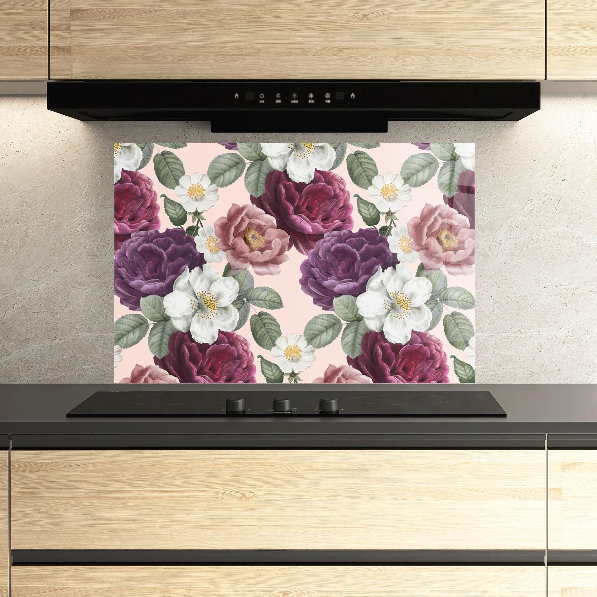 Panou Sticla Bucatarie Amestec Flori mockup 3