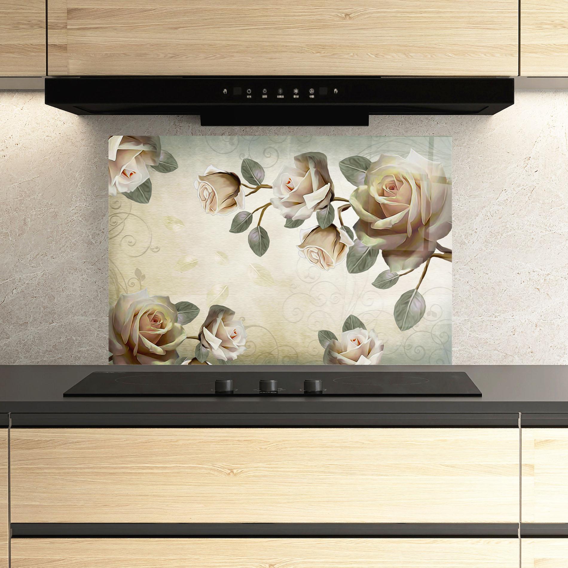 Panou Sticla Bucatarie Fir De Trandafir mockup 3