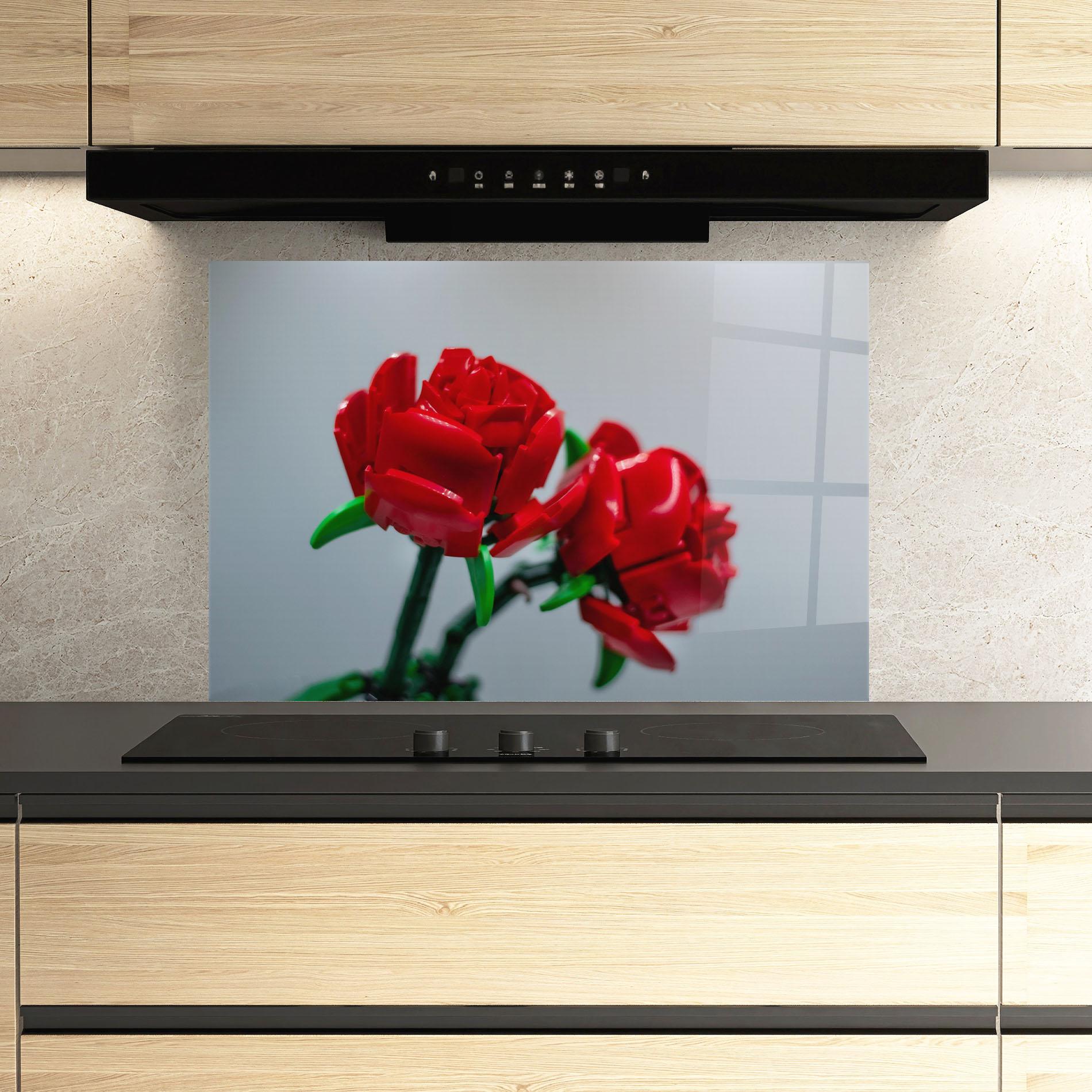 Panou Sticla Bucatarie Lego Red Roses mockup 3