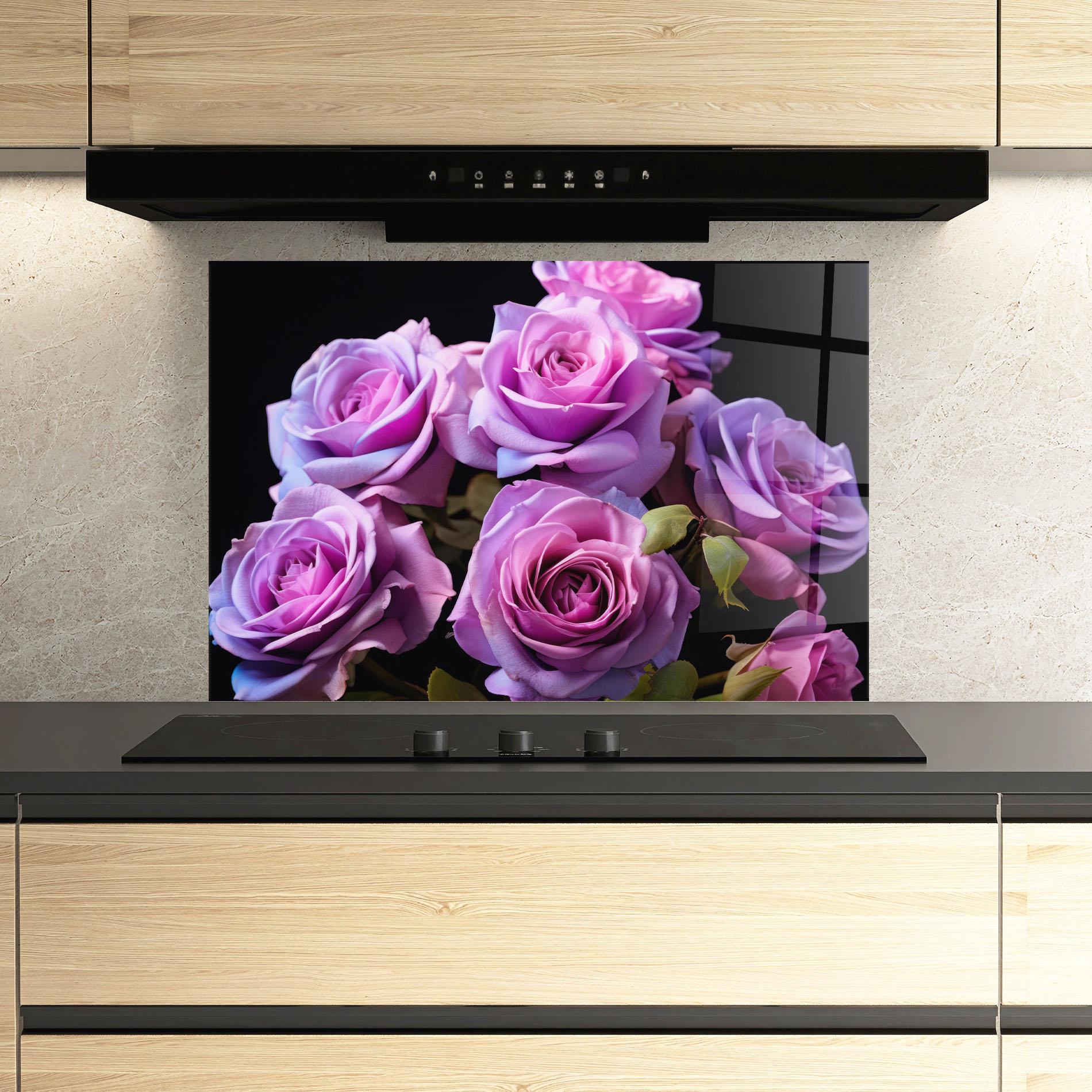 Panou Sticla Bucatarie Light Purple Rose mockup 3