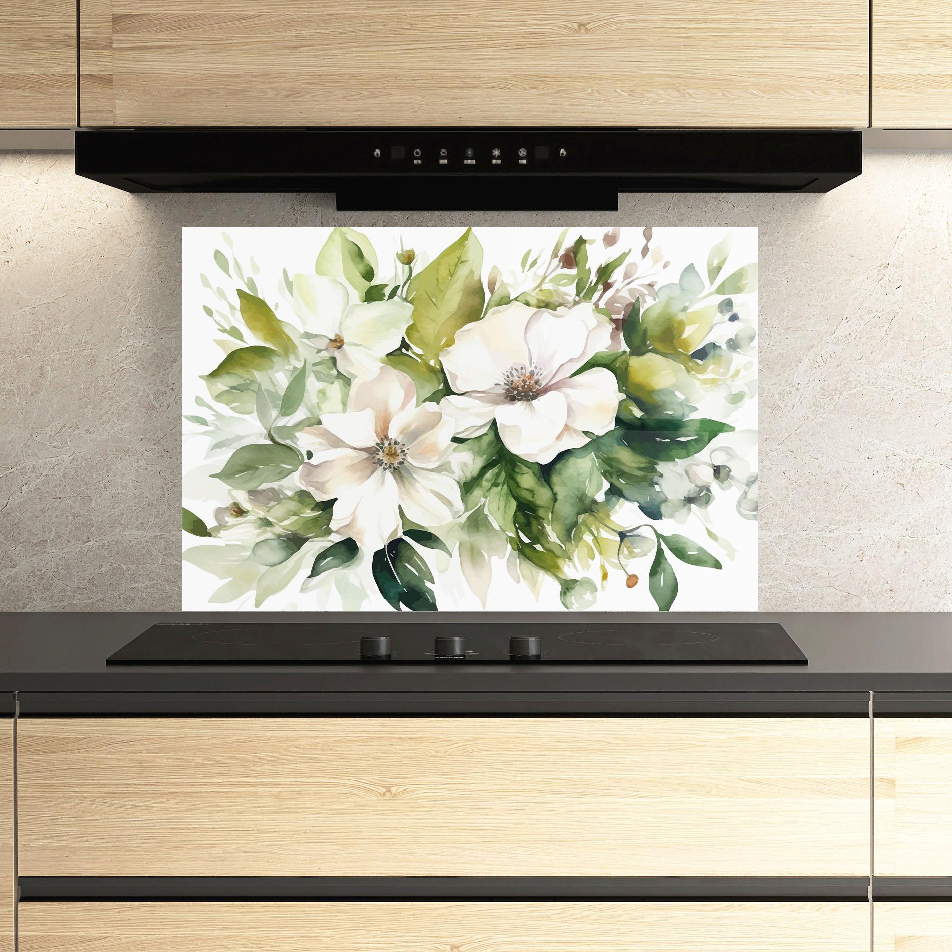 Panou Sticla Bucatarie Opened Rose mockup 3