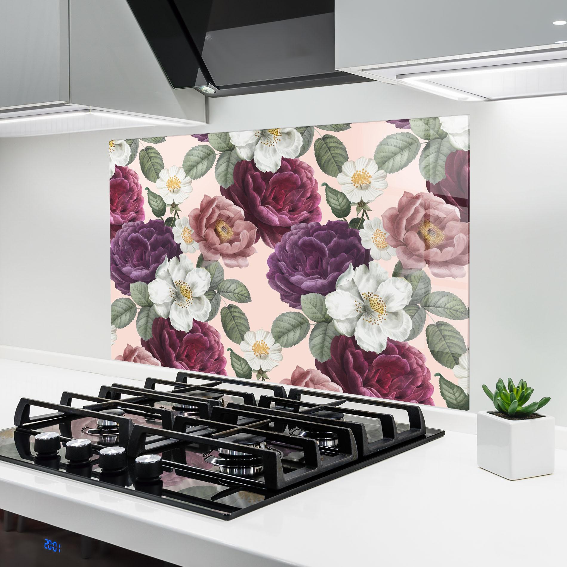 Panou Sticla Bucatarie Amestec Flori mockup 6