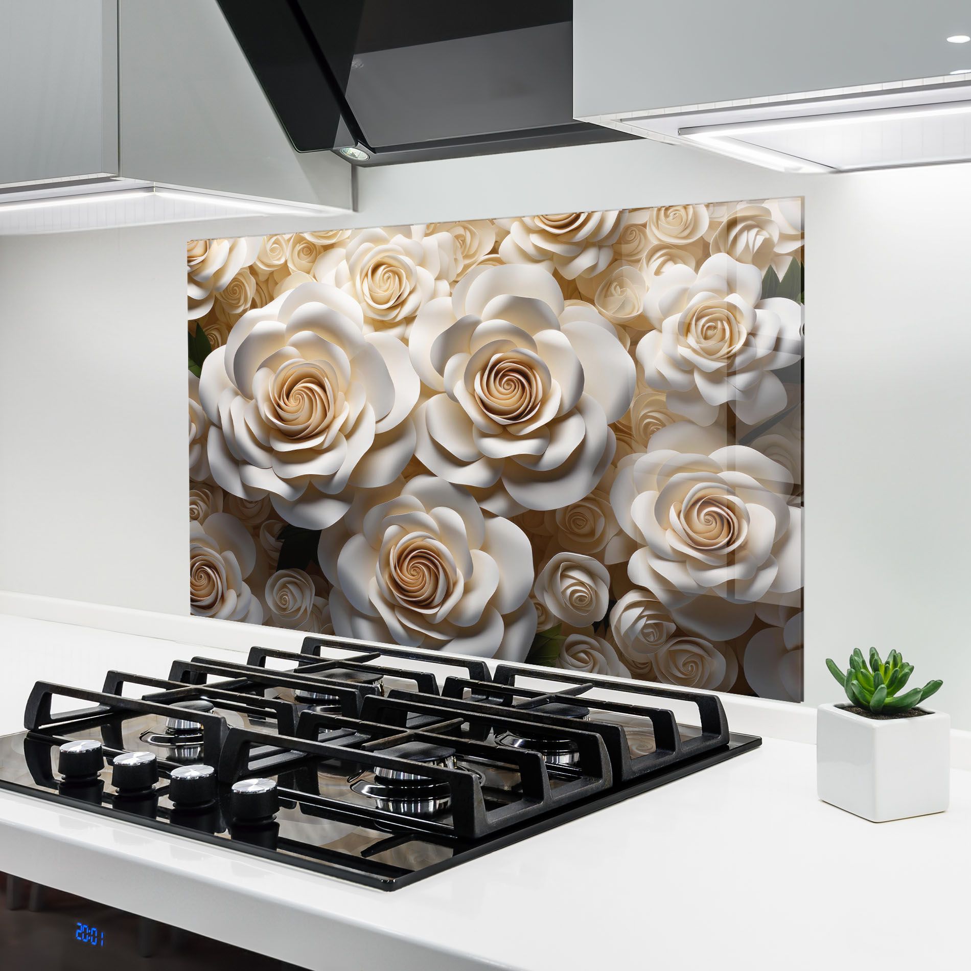 Cream Roses Wall mockup 6