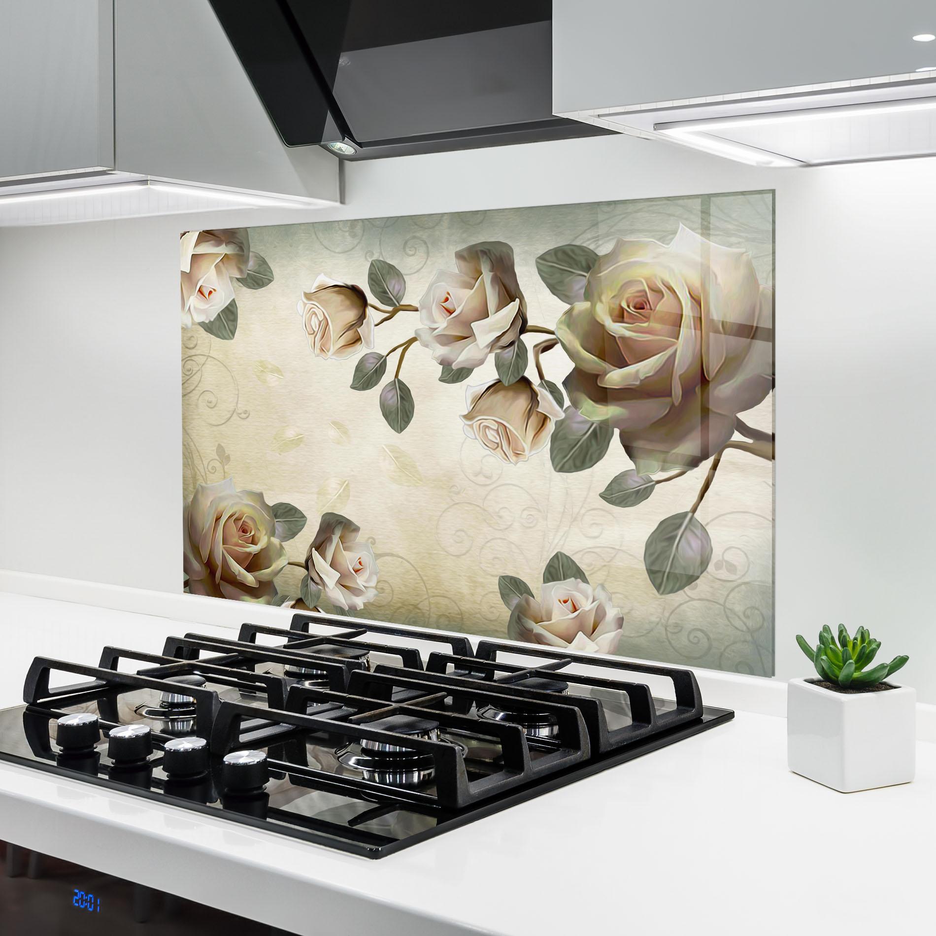 Panou Sticla Bucatarie Fir De Trandafir mockup 6