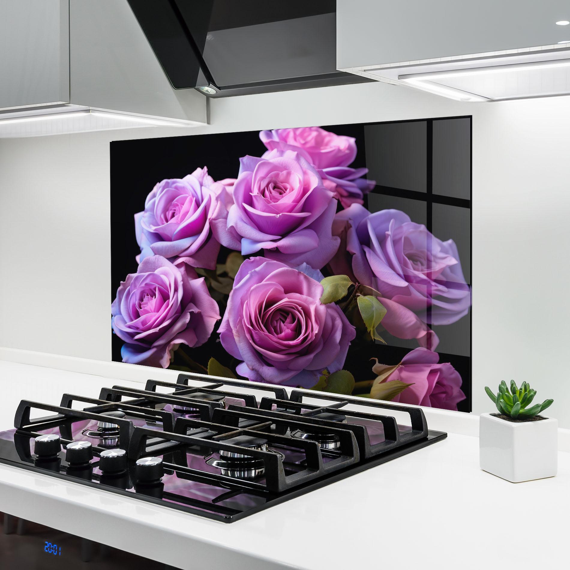 Panou Sticla Bucatarie Light Purple Rose mockup 6