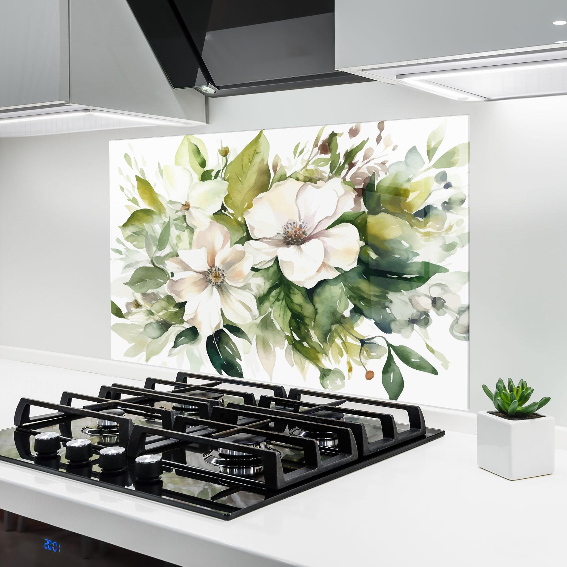 Panou Sticla Bucatarie Opened Rose mockup 6