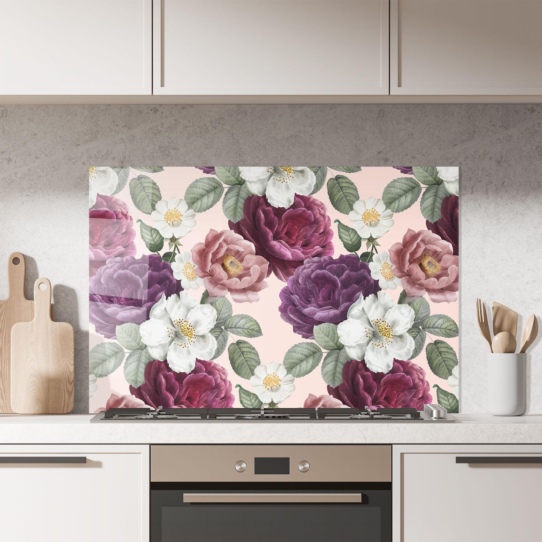 Panou Sticla Bucatarie Amestec Flori mockup 7