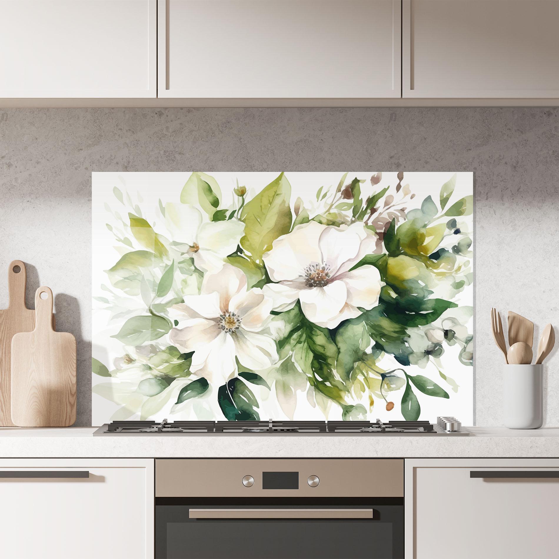 Panou Sticla Bucatarie Opened Rose mockup 7