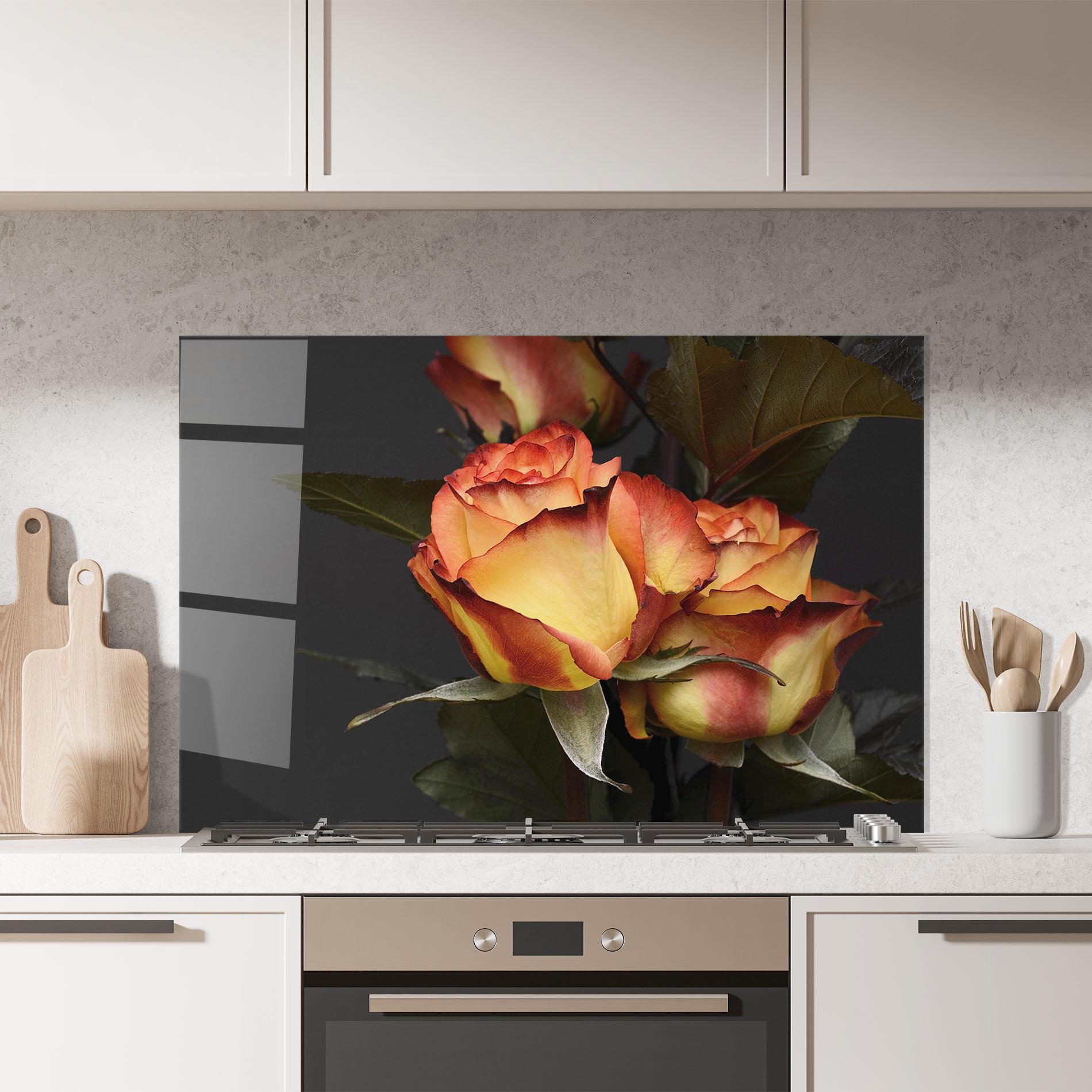 Panou Sticla Bucatarie Orange Rose mockup 7