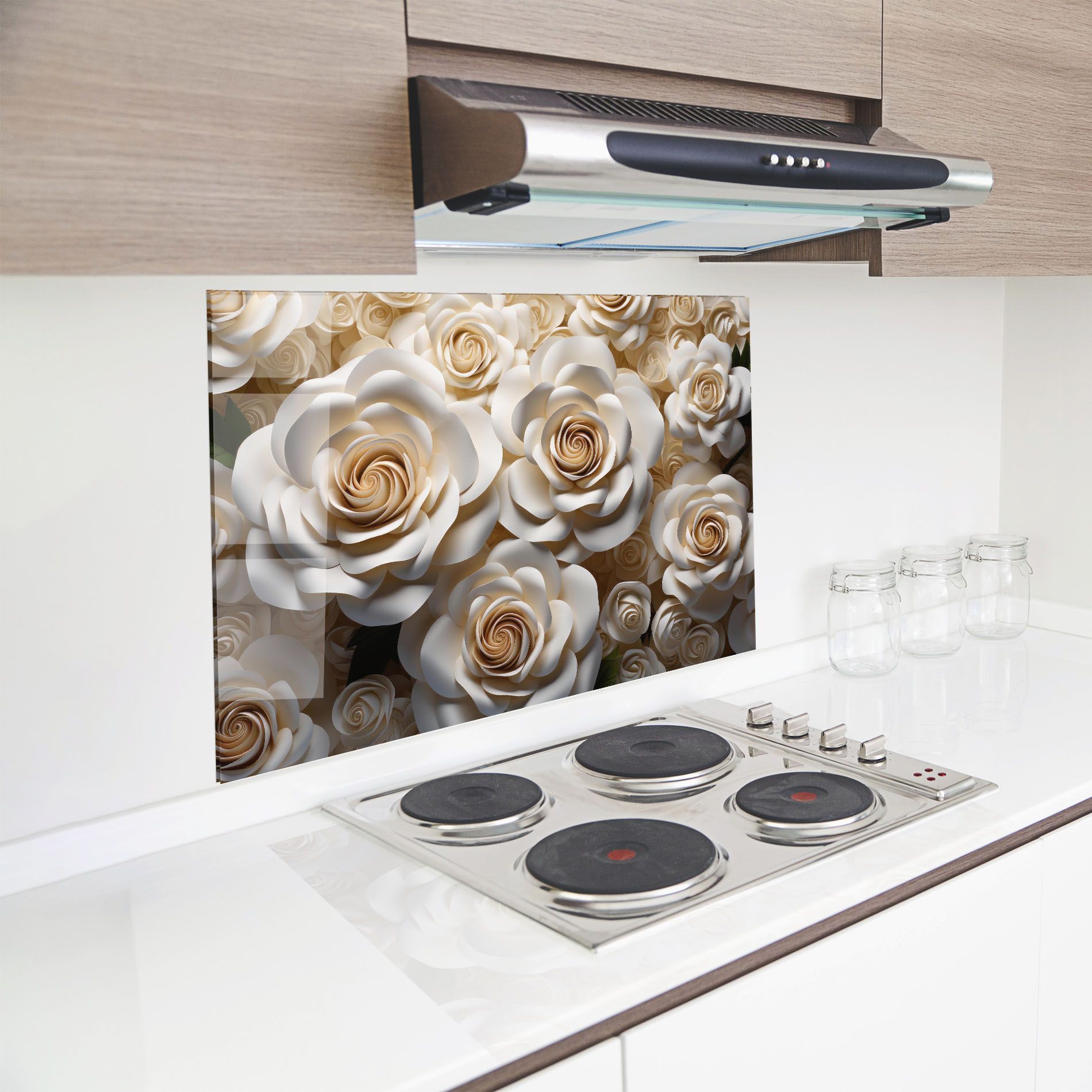 Cream Roses Wall mockup 8