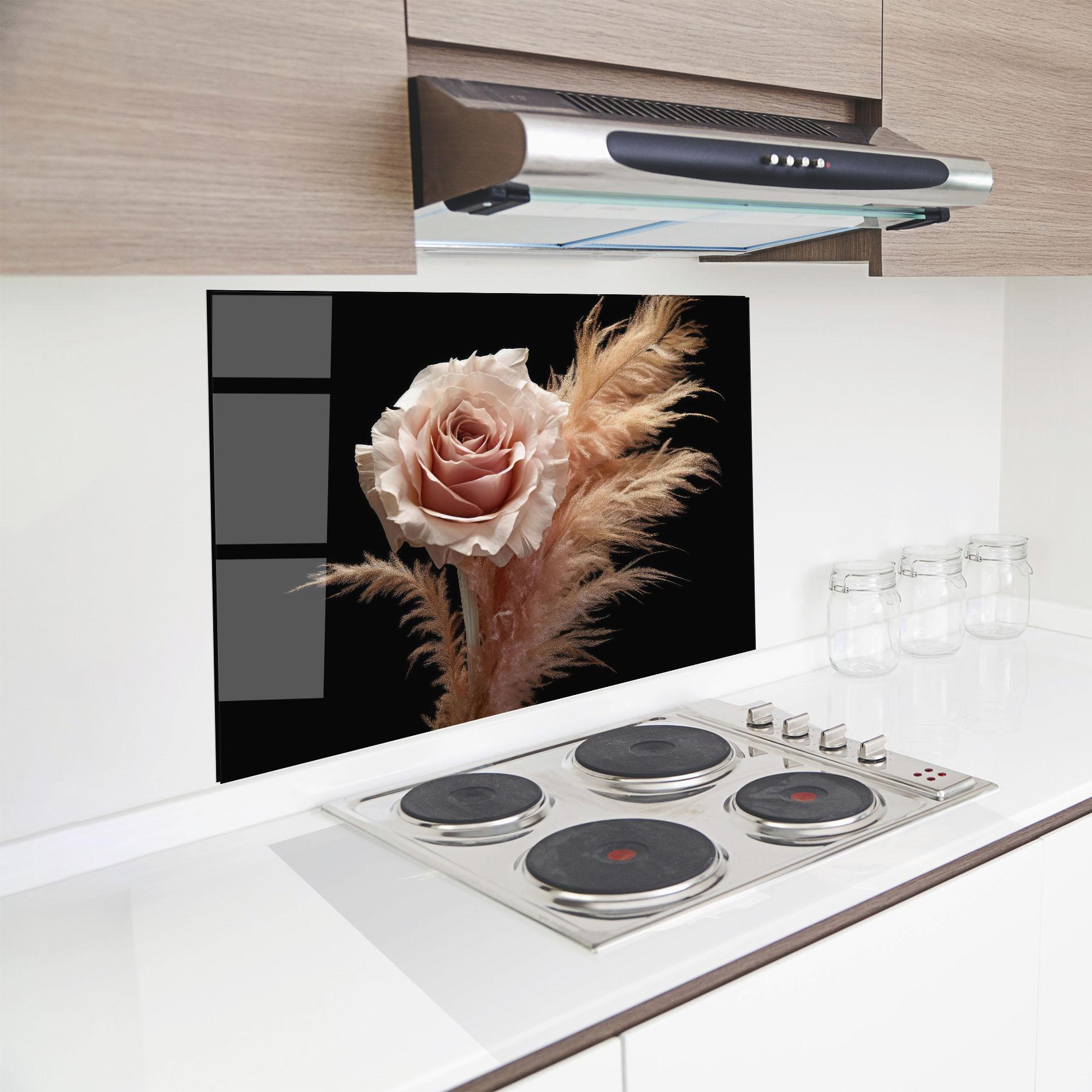 Panou Sticla Bucatarie Light Pink Rose mockup 8