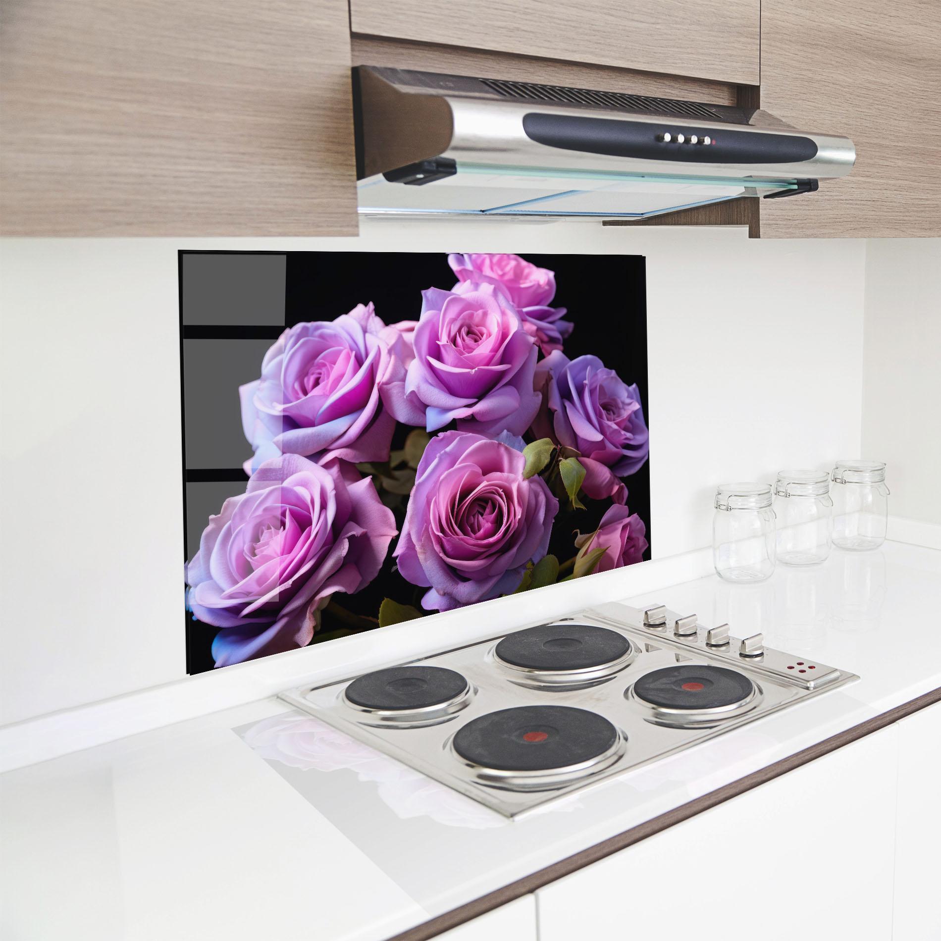 Panou Sticla Bucatarie Light Purple Rose mockup 8