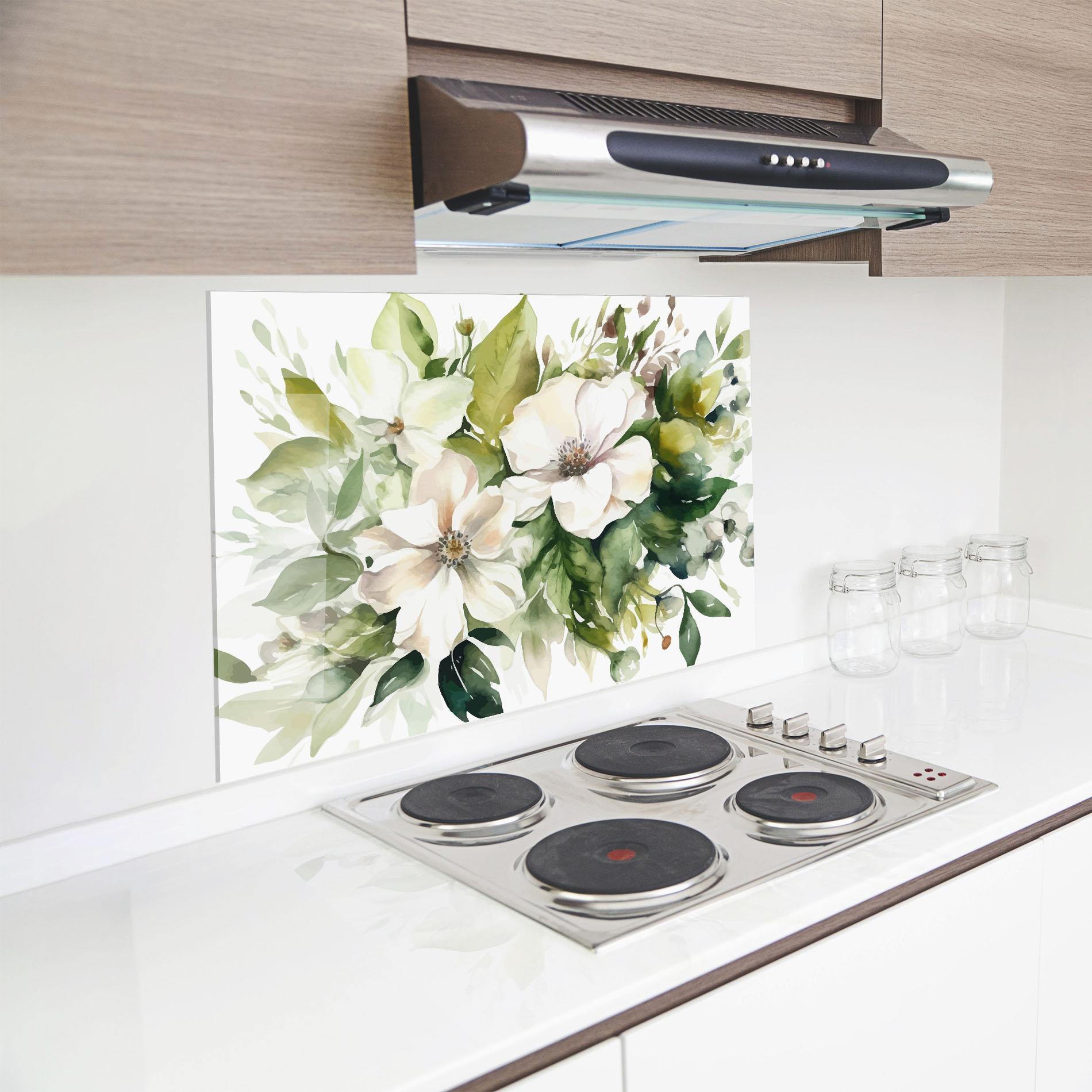 Panou Sticla Bucatarie Opened Rose mockup 8