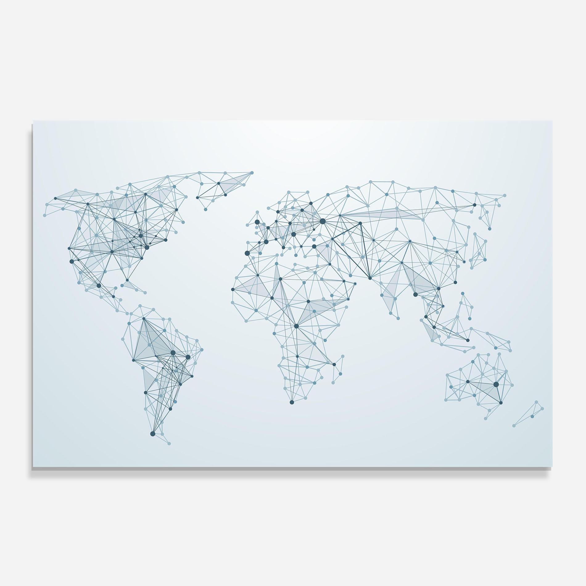 Panou Sticla Bucatarie Blue Line Map mockup 0