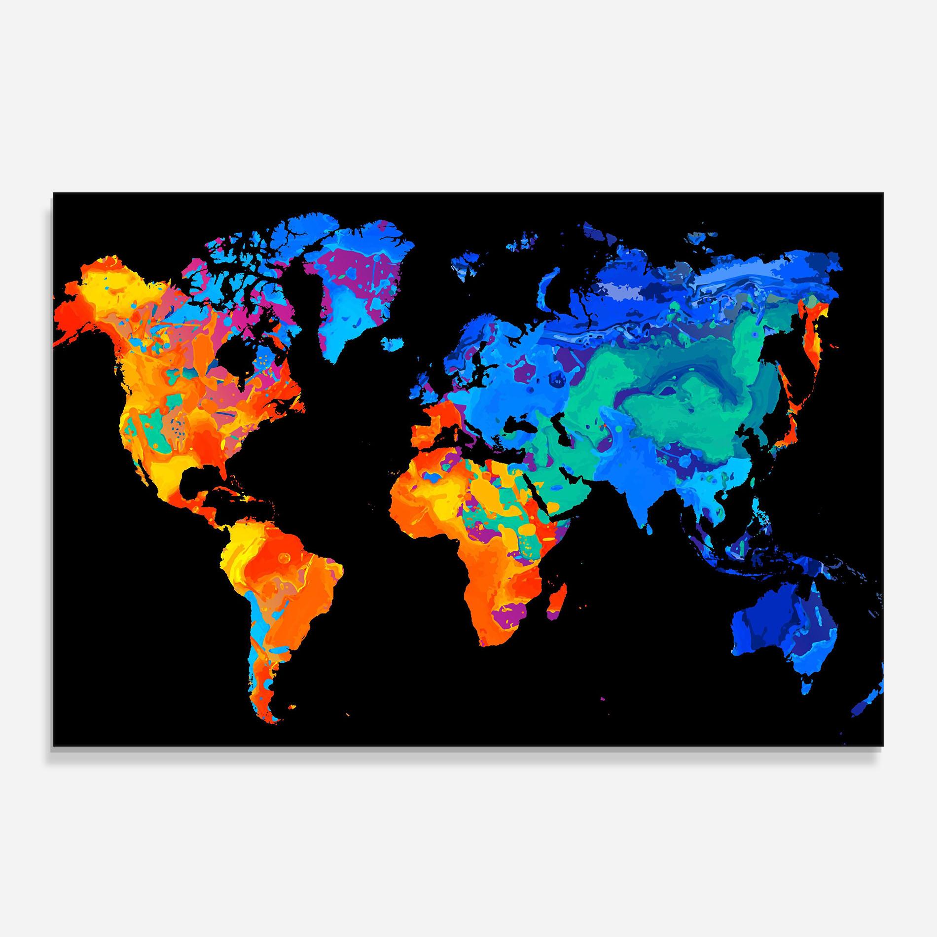 Panou Sticla Bucatarie Orange Blue World mockup 0