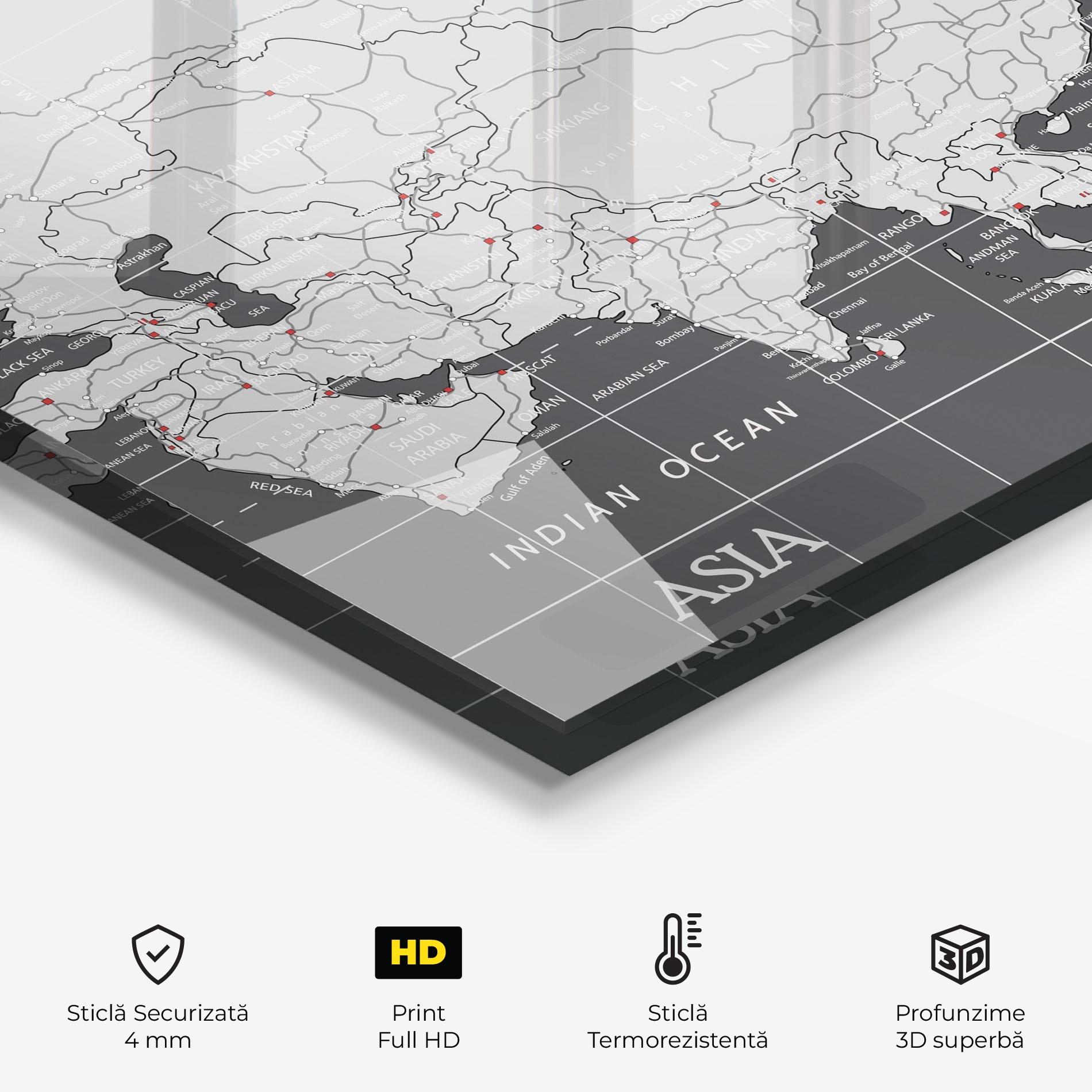 Panou Sticla Bucatarie Asia Minimal Map mockup 2
