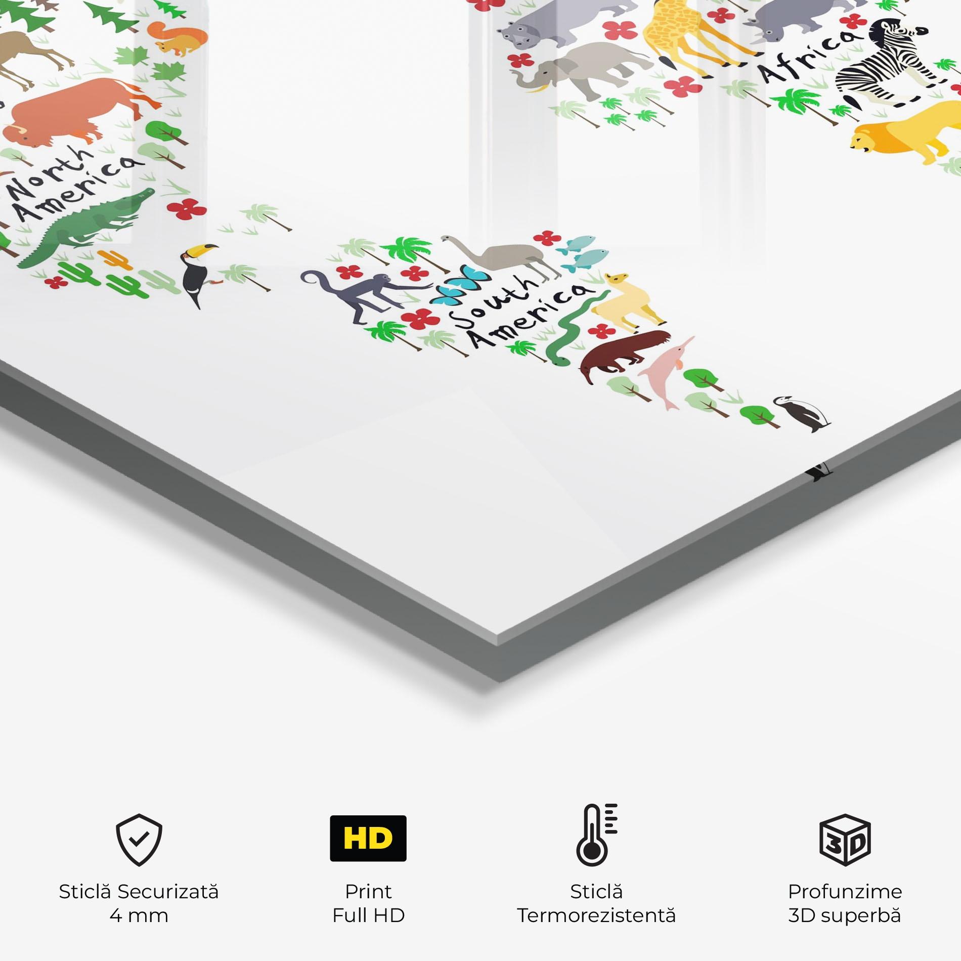 Panou Sticla Bucatarie Jungle World Map mockup 2