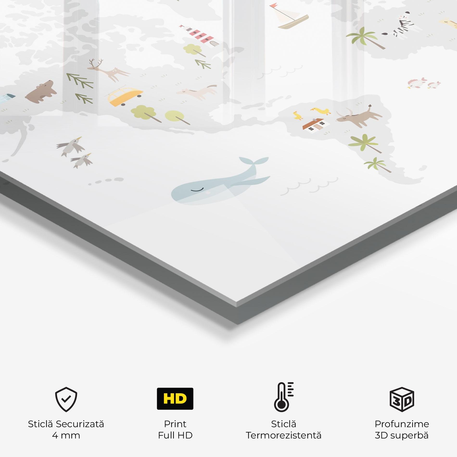 Panou Sticla Bucatarie Pretty Grey Map mockup 2