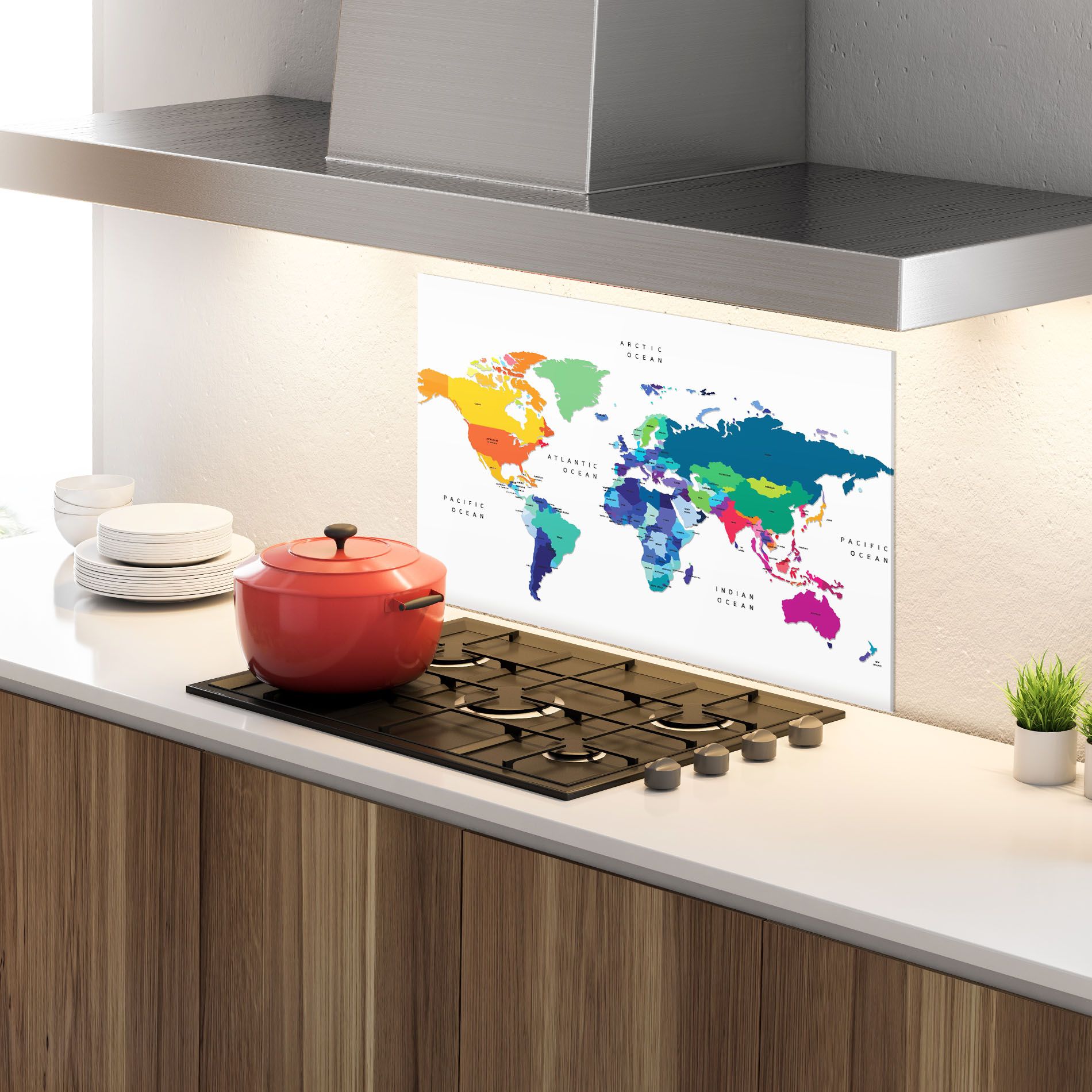 Colored Continents Map mockup 4