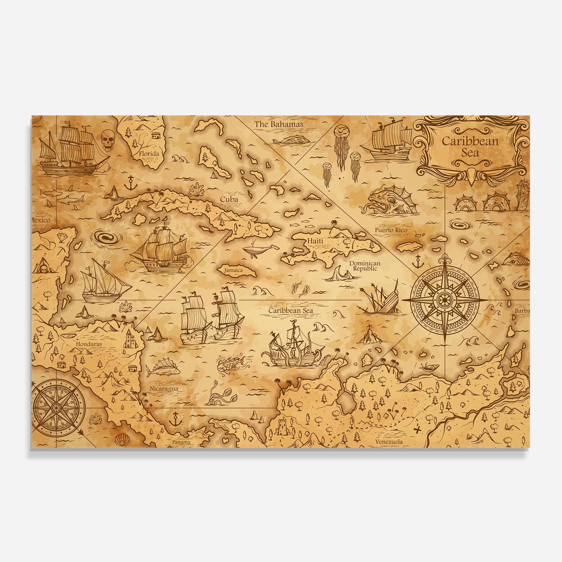 Panou Sticla Bucatarie Caribbean Sea mockup 0