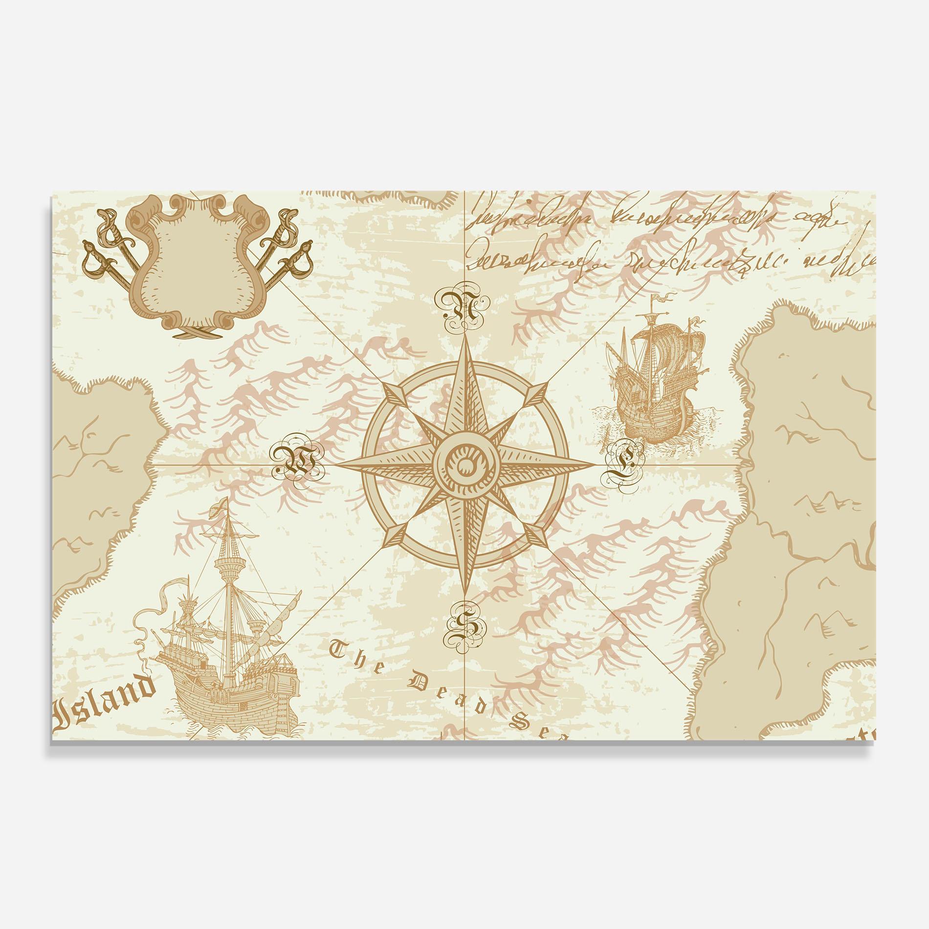 Panou Sticla Bucatarie Cream Compass mockup 0