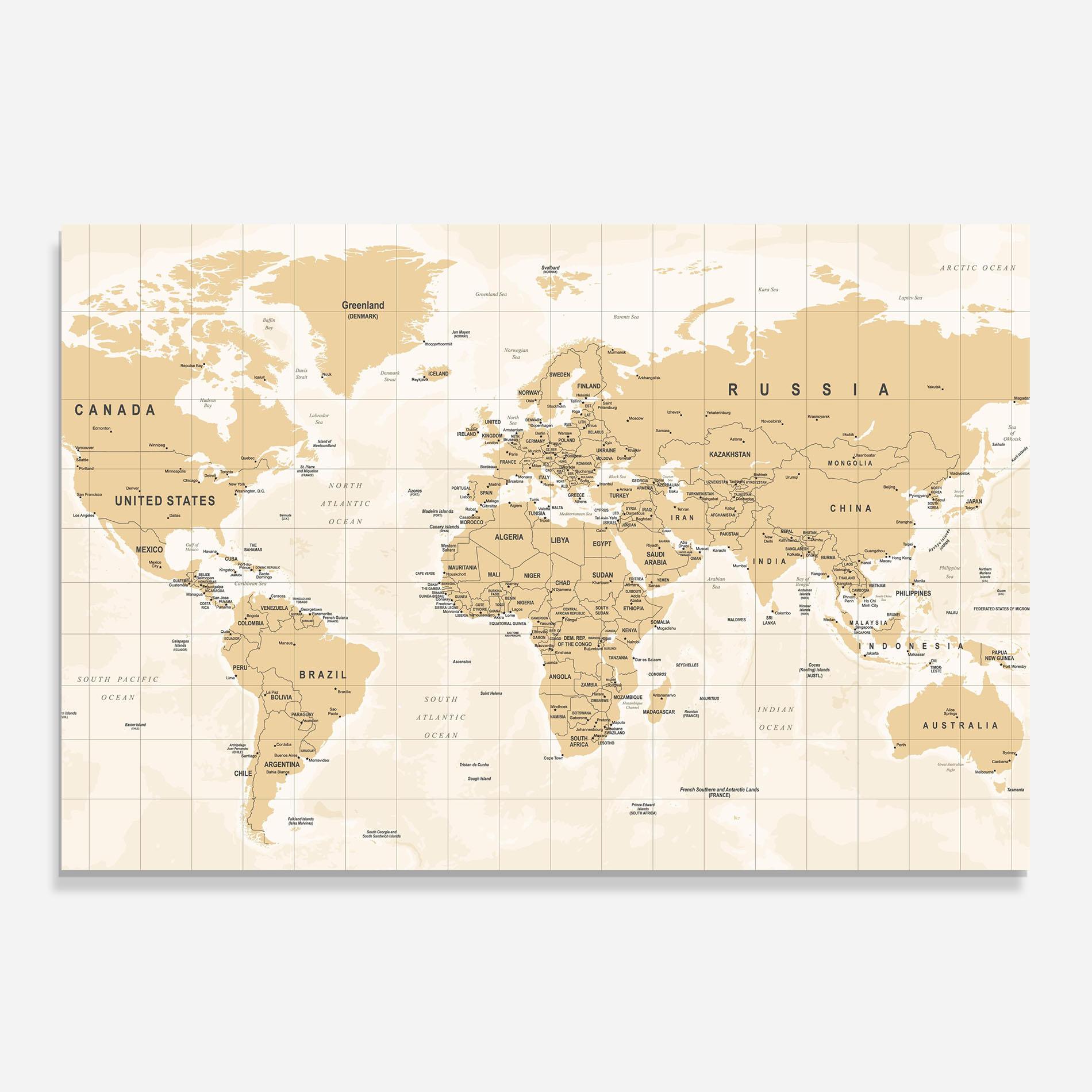 Panou Sticla Bucatarie World Old Map mockup 0