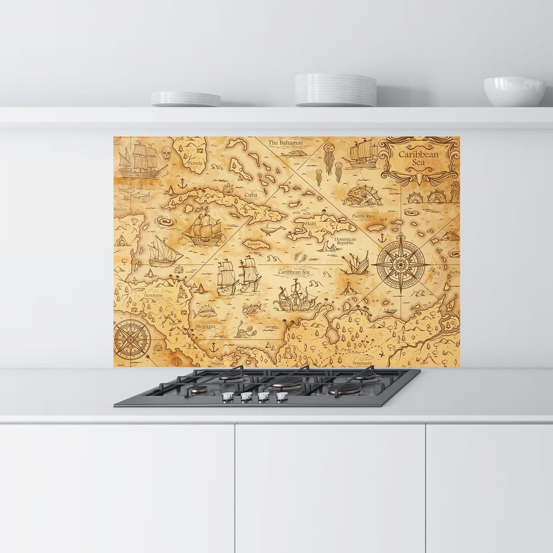 Panou Sticla Bucatarie Caribbean Sea mockup 9