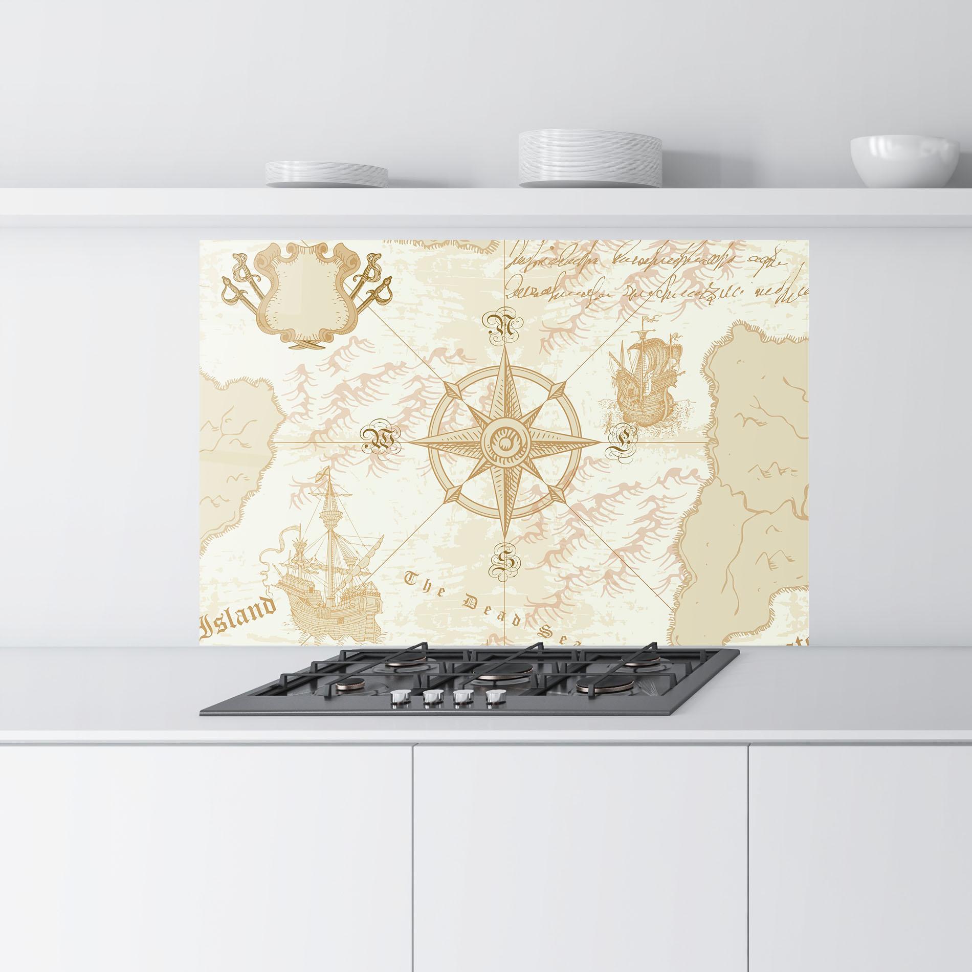 Panou Sticla Bucatarie Cream Compass mockup 9