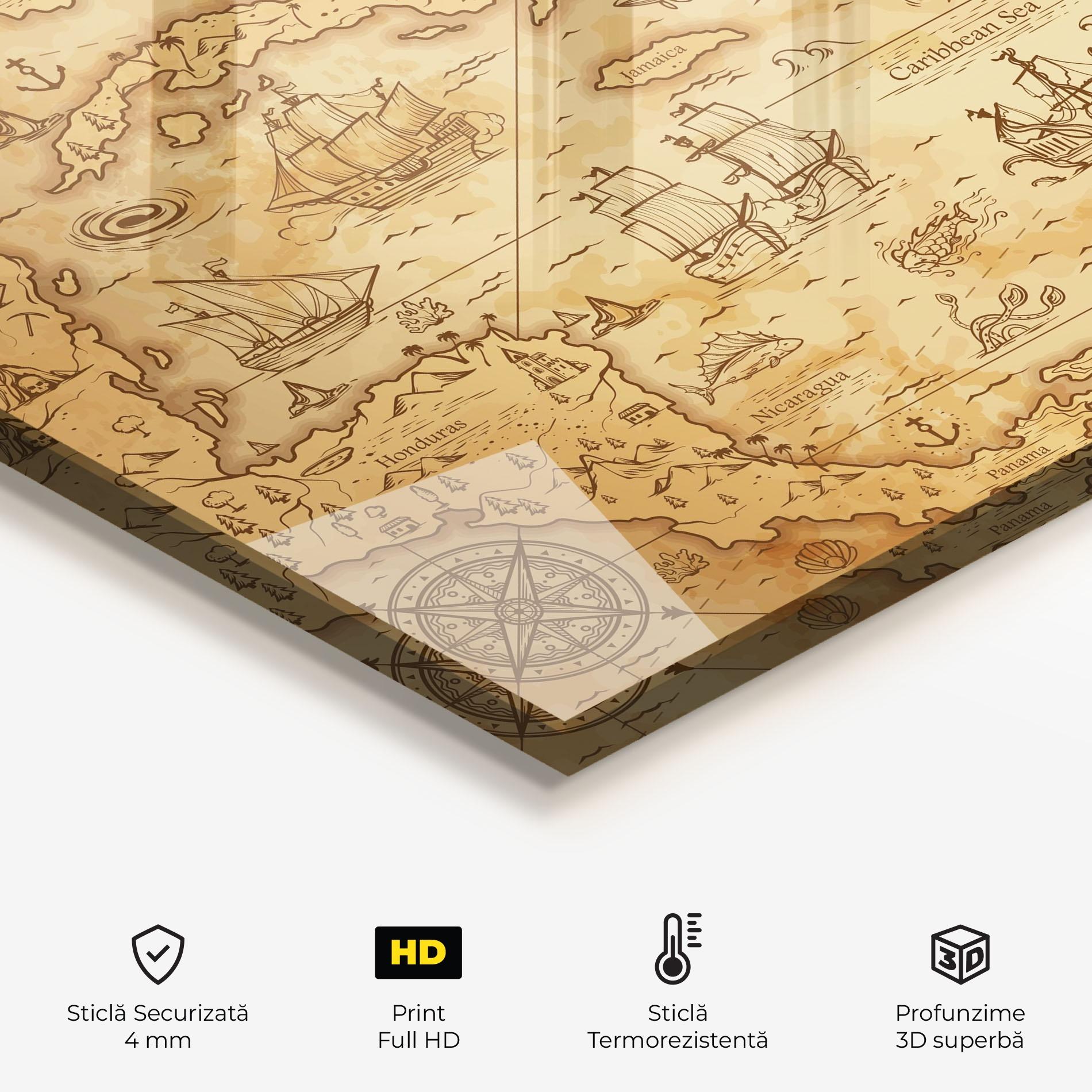 Panou Sticla Bucatarie Caribbean Sea mockup 2